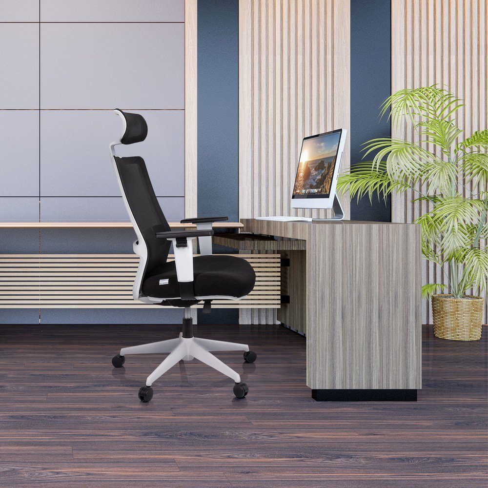 hjh ergonomisch Profi (1 Stoff/Netzstoff Schreibtischstuhl BRANCO Bürostuhl OFFICE Drehstuhl St),