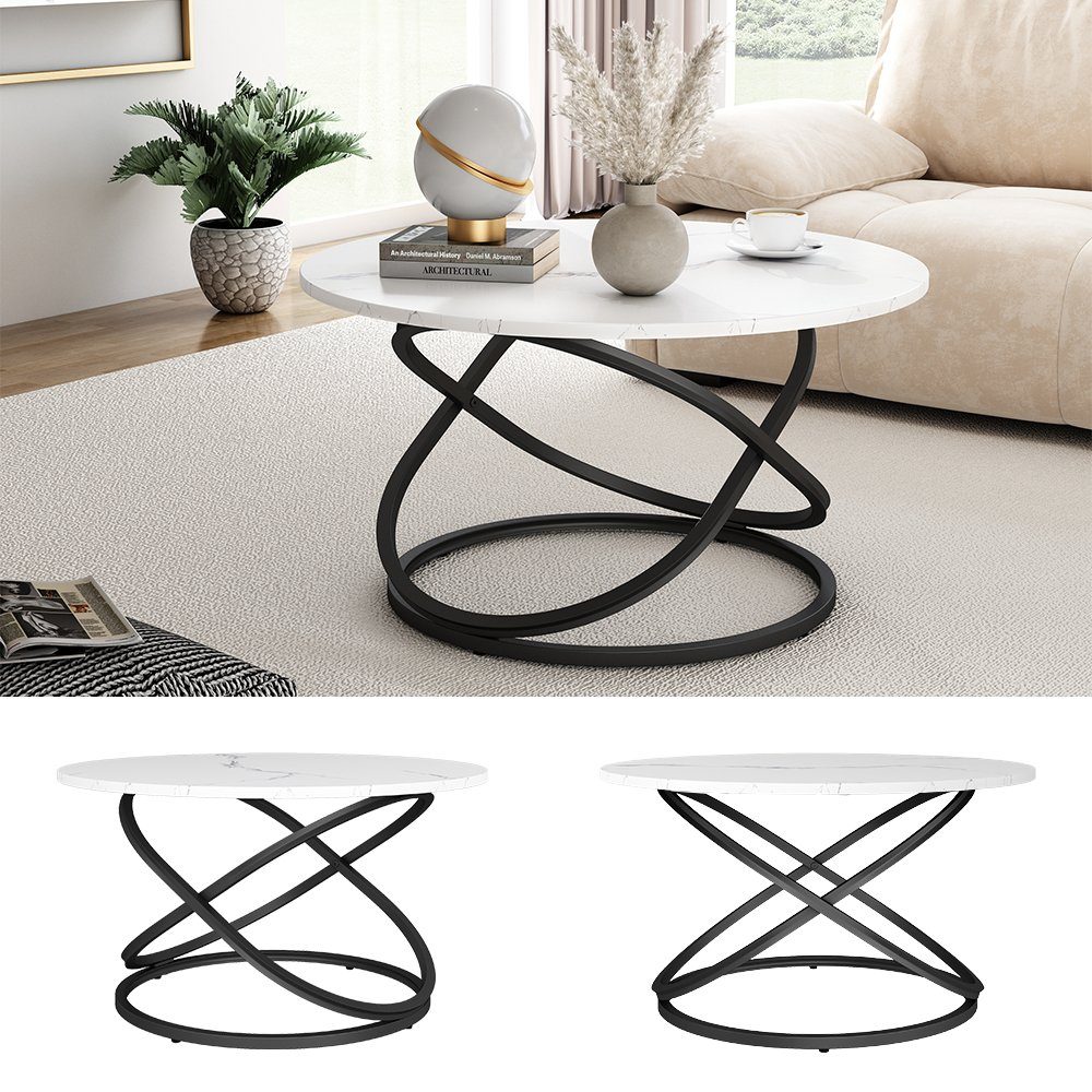 Vicco Couchtisch Calgary, Weiß/Schwarz, 79.5 x 62 cm mit großer Arbeitsfläc günstig online kaufen