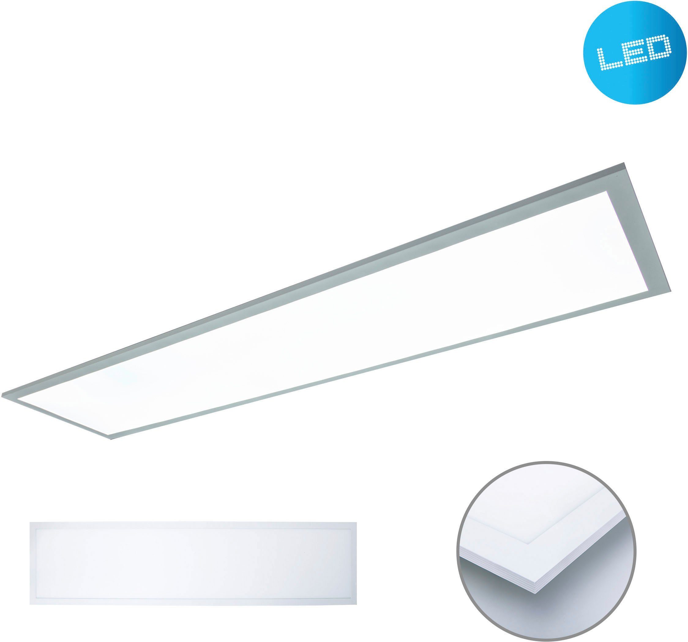 näve LED Panel Nicola, LED fest integriert, Neutralweiß, weiß, Lichtfarbe neutralweiß, Длина 119,5cm, 240 LED, inkl. Treiber