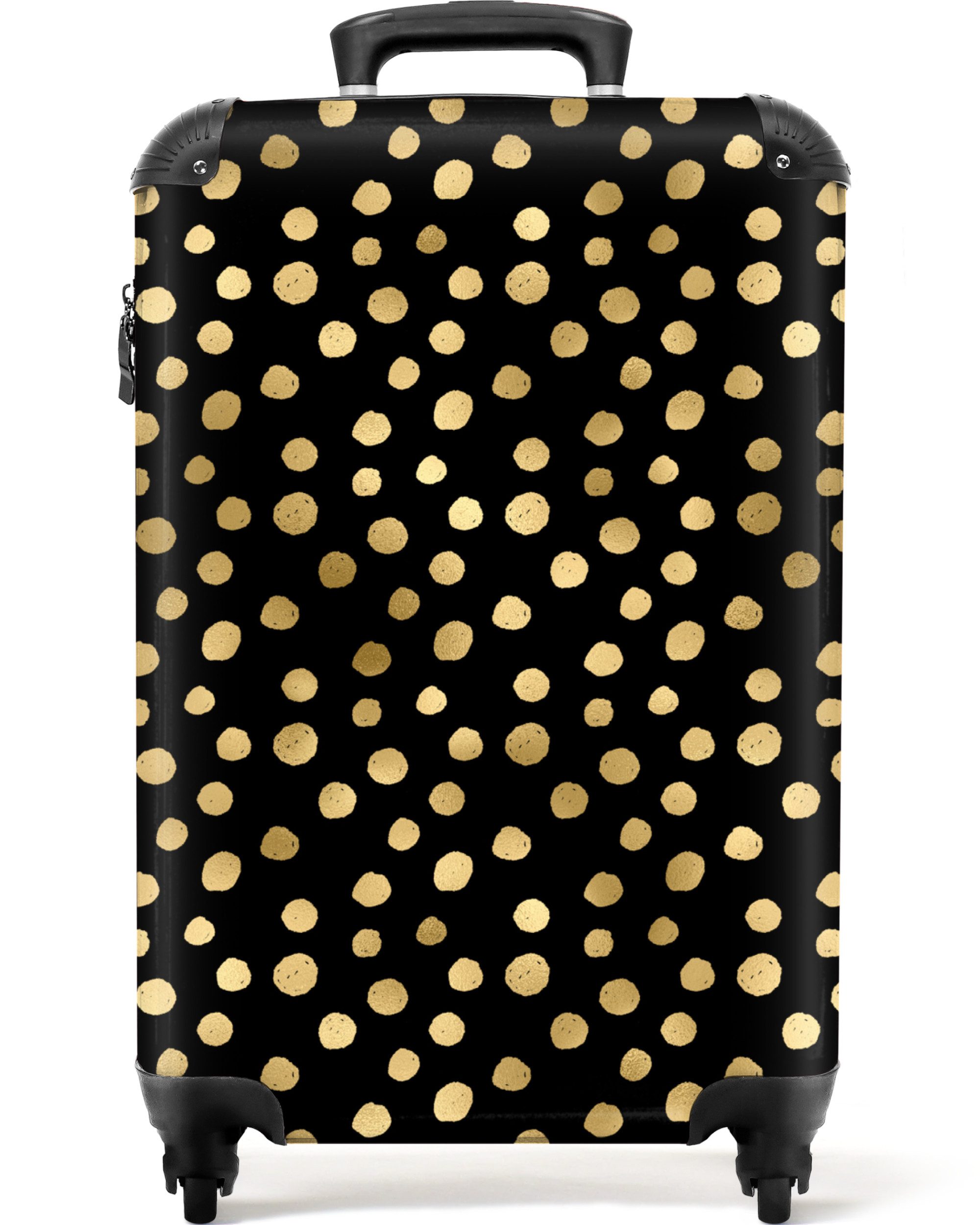 NoBoringSuitcases.com© Hartschalen-Trolley Gold - Tupfen - günstig online kaufen