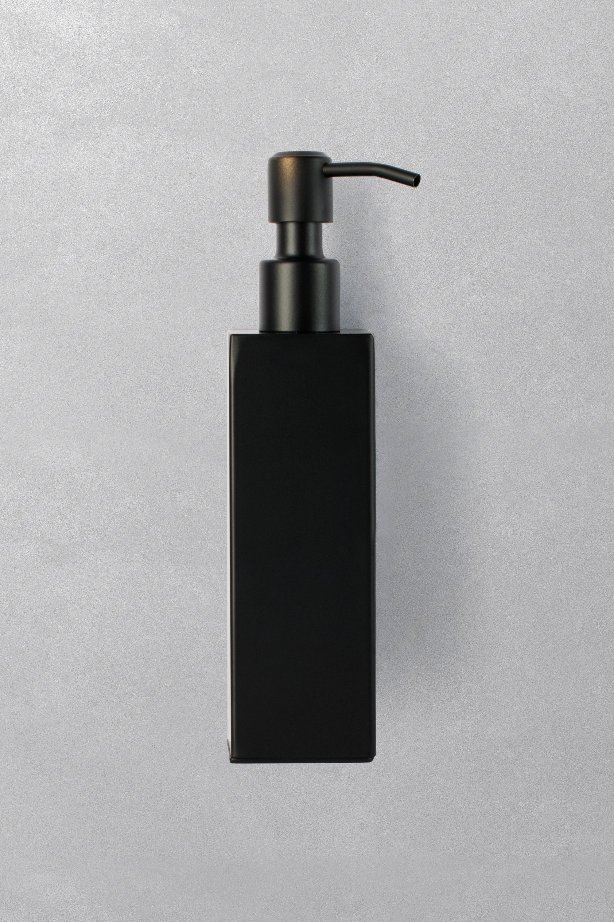 Ambrosya Seifenspender Seifenspender - Glas, aus Wandmontage Seife Seifenhalter Edelstahl schwarzem Spender WC Küche Bad