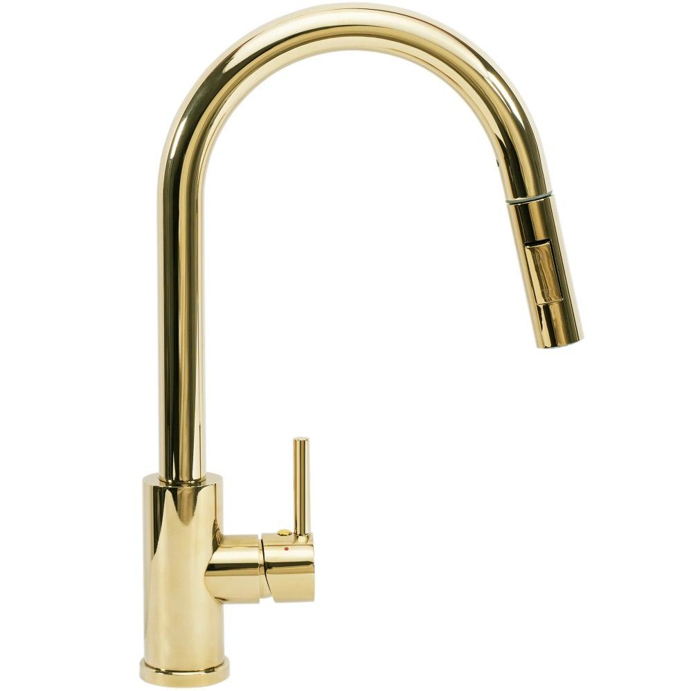 wohnwerk.idee Küchenarmatur ausziehbar Wasserhahn Küche Gold Matt Gebürstet Kupfer Schwarz Chrom