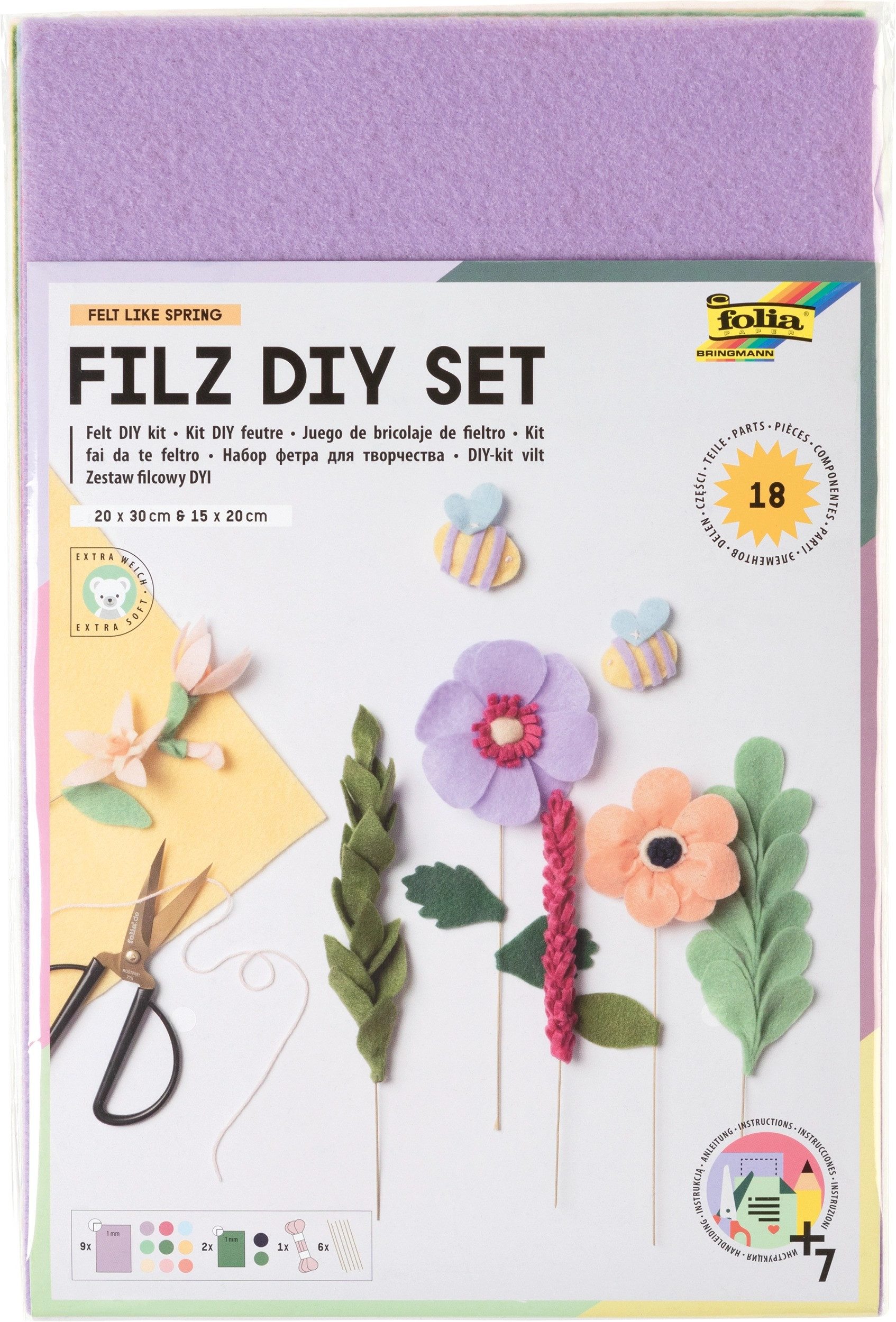 Folia Bastelfilz Bastelfilz-Set Felt like Spring