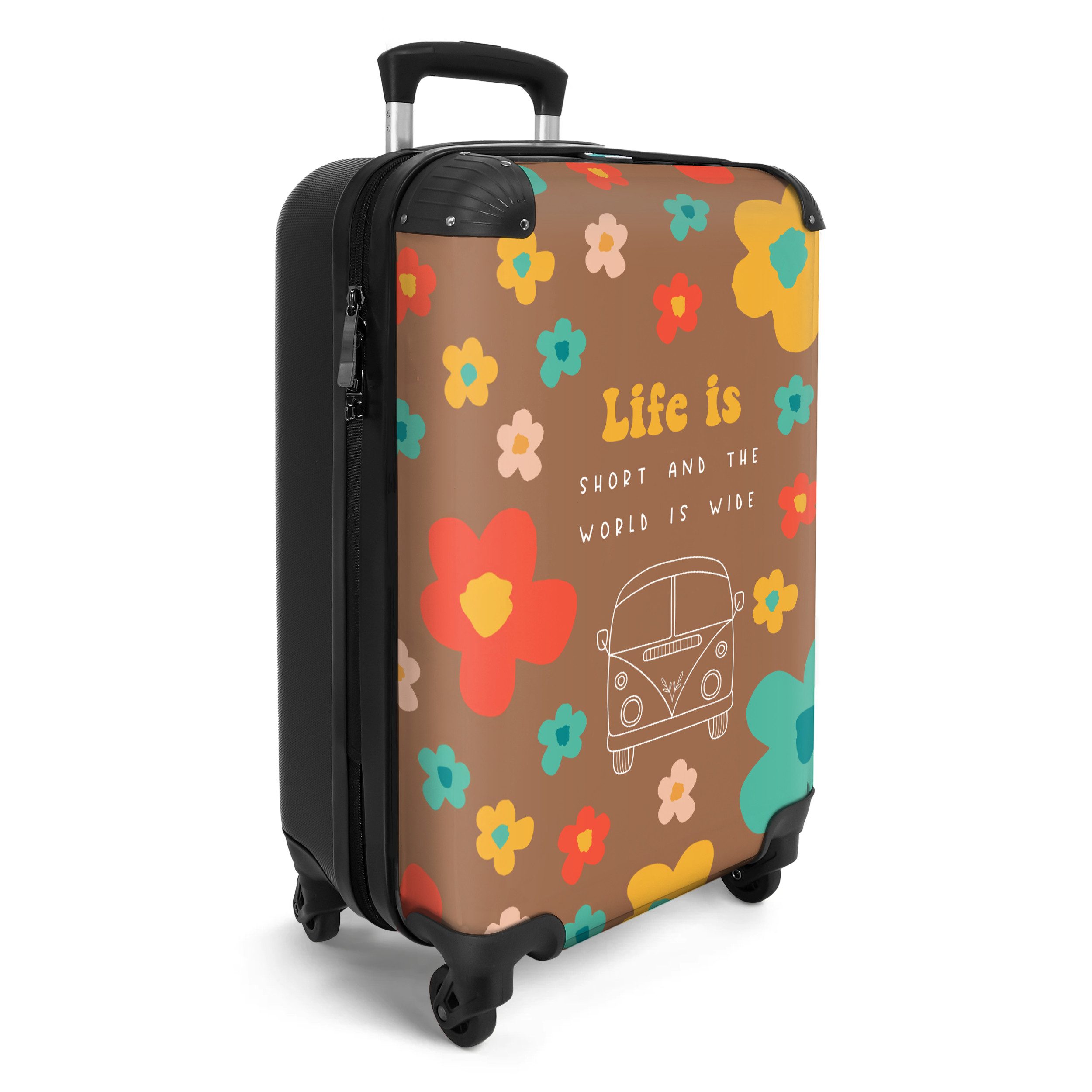 NoBoringSuitcases.com© Hartschalen-Trolley Zitate - Blumen - günstig online kaufen
