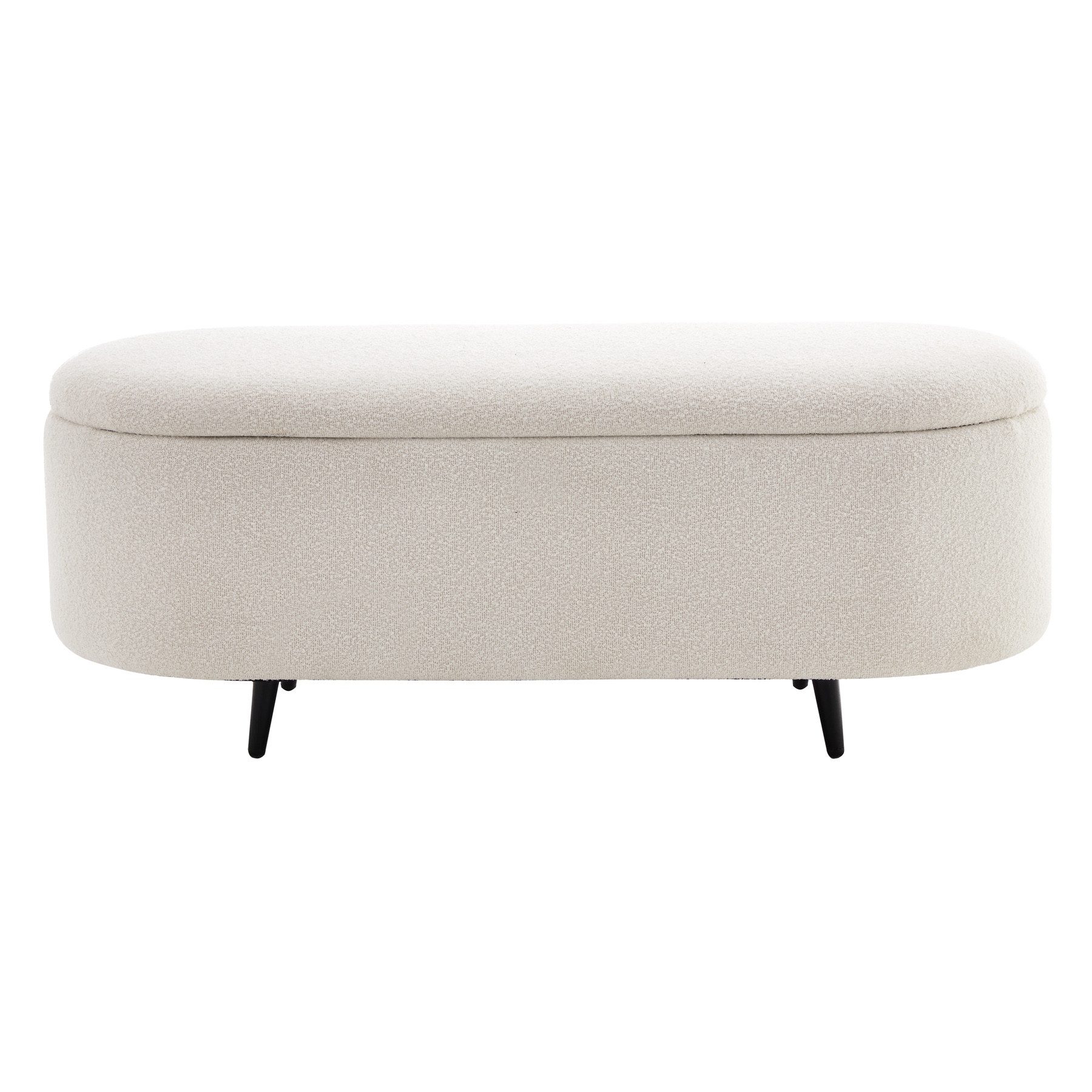 riess-ambiente Truhenbank VOGUE 110cm weiß / schwarz · Sitzbank mit Bouclé- günstig online kaufen