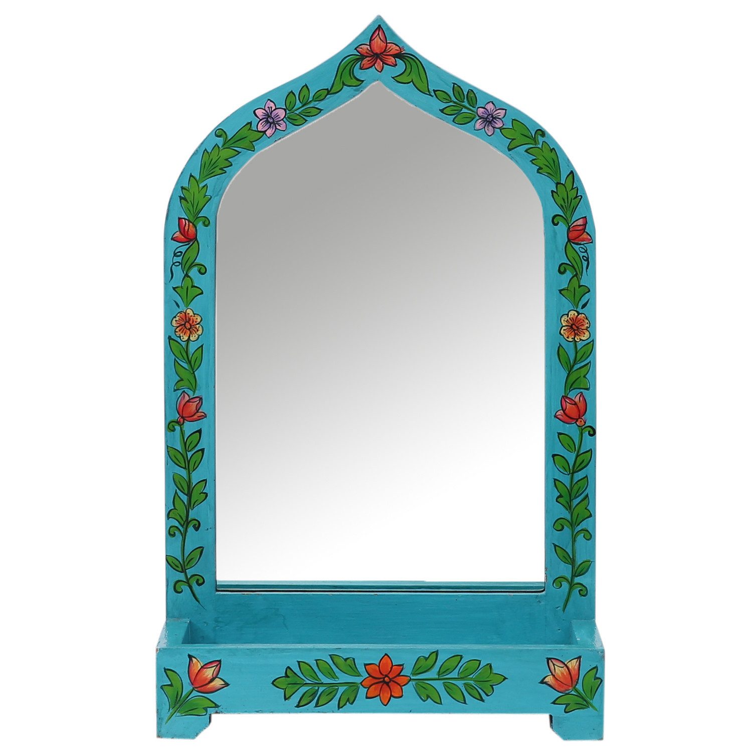 Marrakesch Orient & Mediterran Interior Dekospiegel Orientalische Deko Schminkspiegel Flurspiegel aus Holz Akriti -2- (1-St), Standspiegel