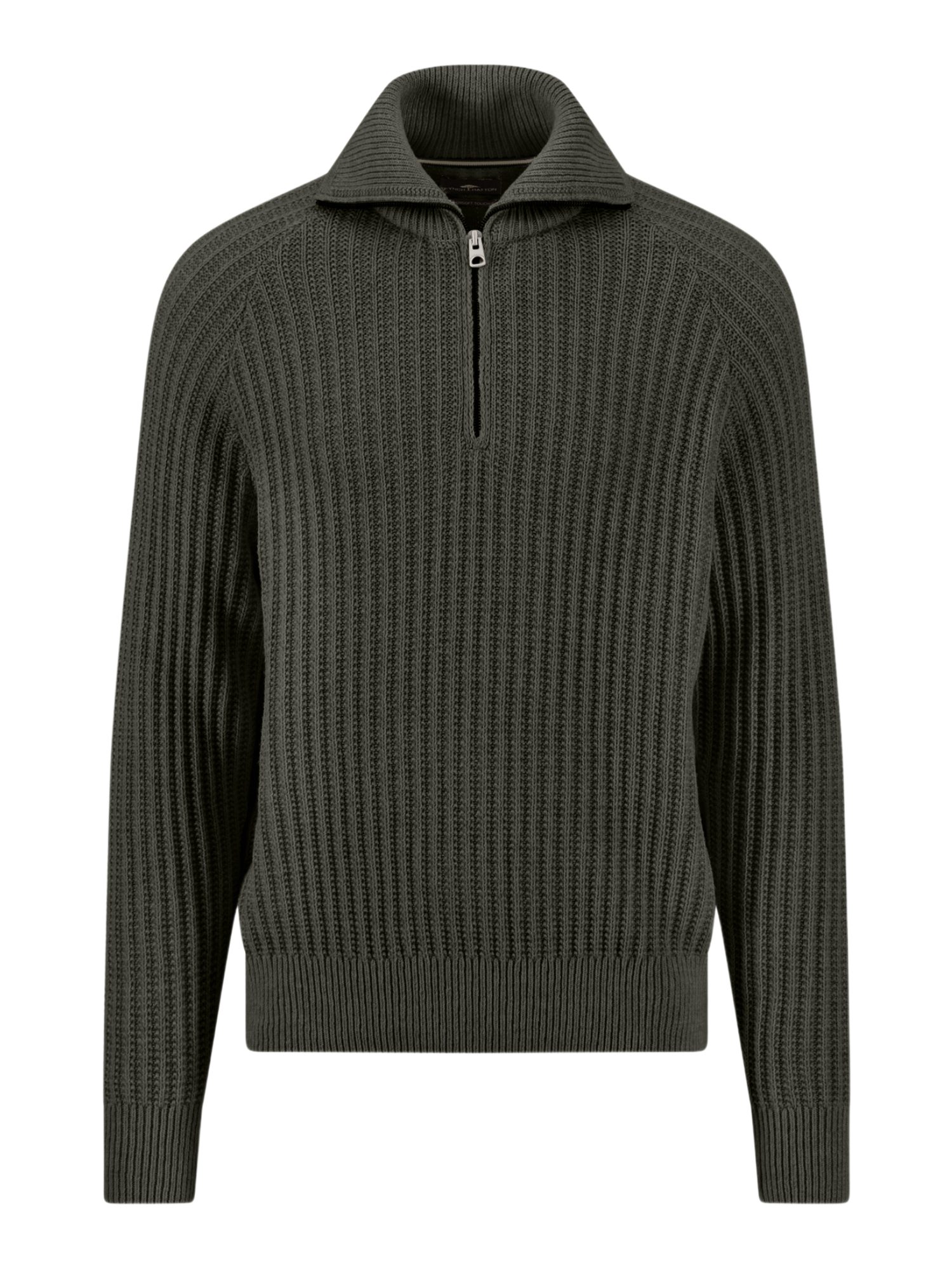 FYNCH-HATTON Troyer grün,Casual,Baumwolle,Strukturiert,Troyer-Kragen,Langarm,Casual Fit
