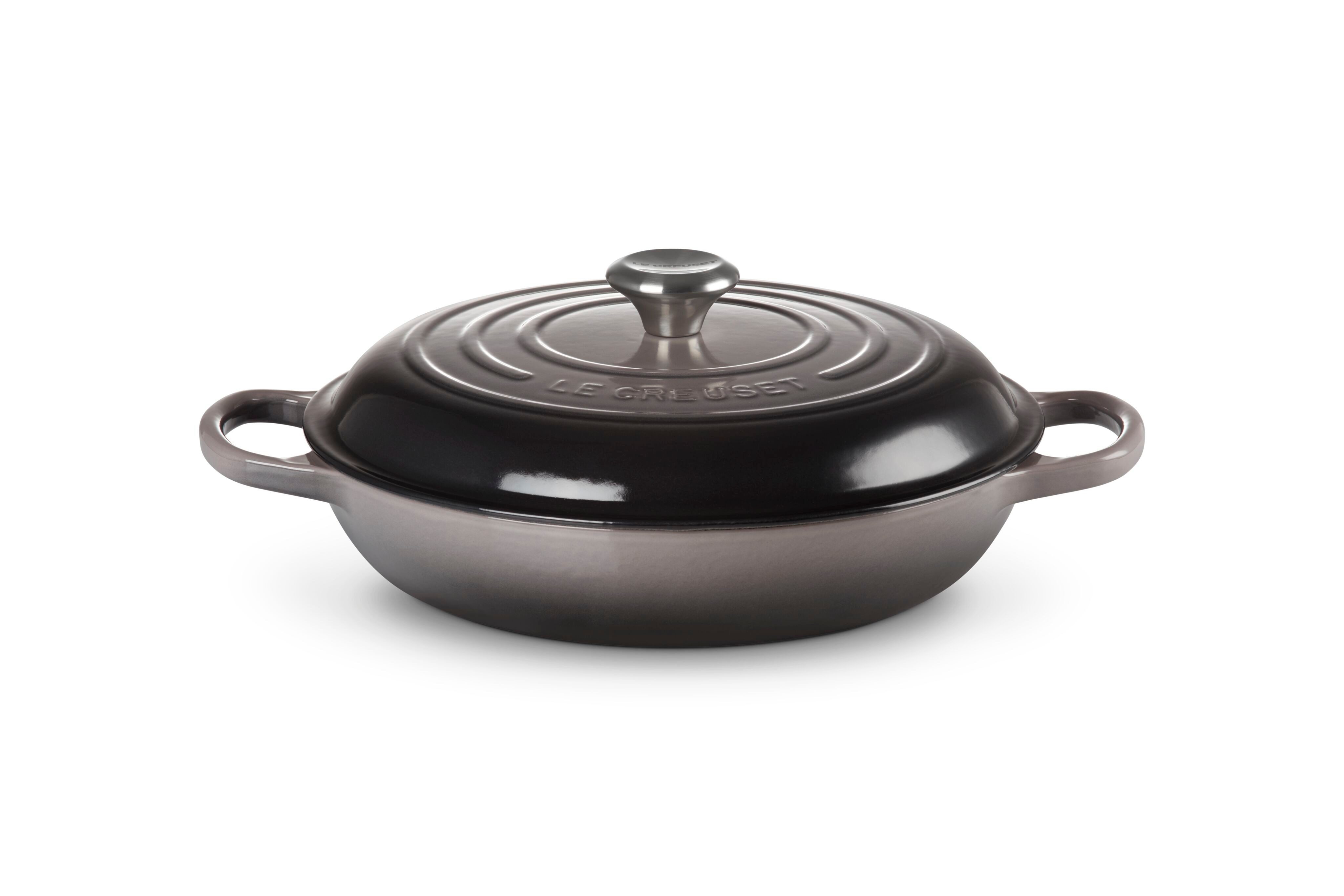 LE CREUSET Bratentopf Gourmet-Profitopf, Gusseisen, Ø 30 cm, 6,7 l, 5,56 kg, Flint, 21180304442430