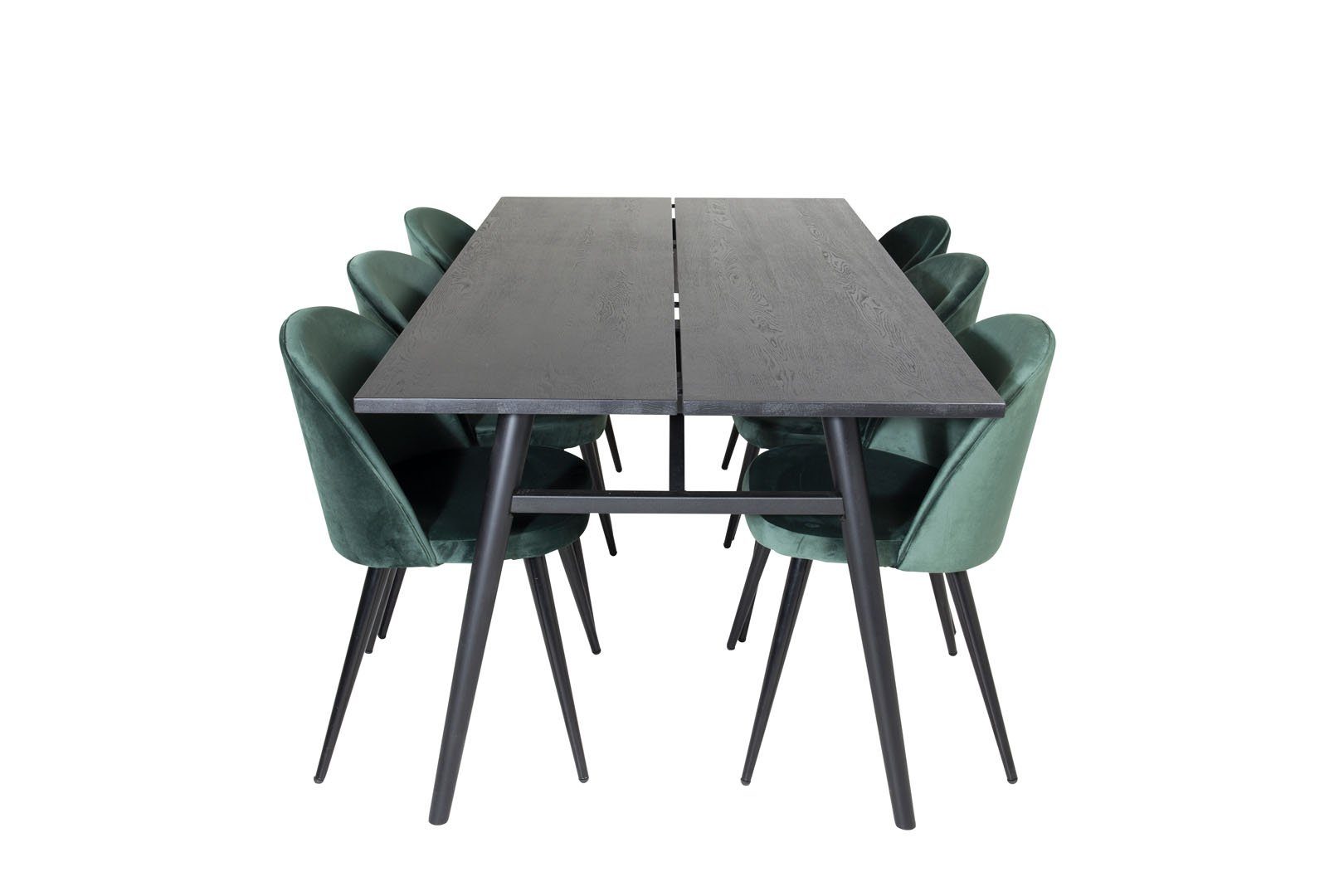 ebuy24 Essgruppe Sleek Essgruppe Esstisch ausziehbarer Tisch Lä, (7-tlg) schwarz;grün;schwarz