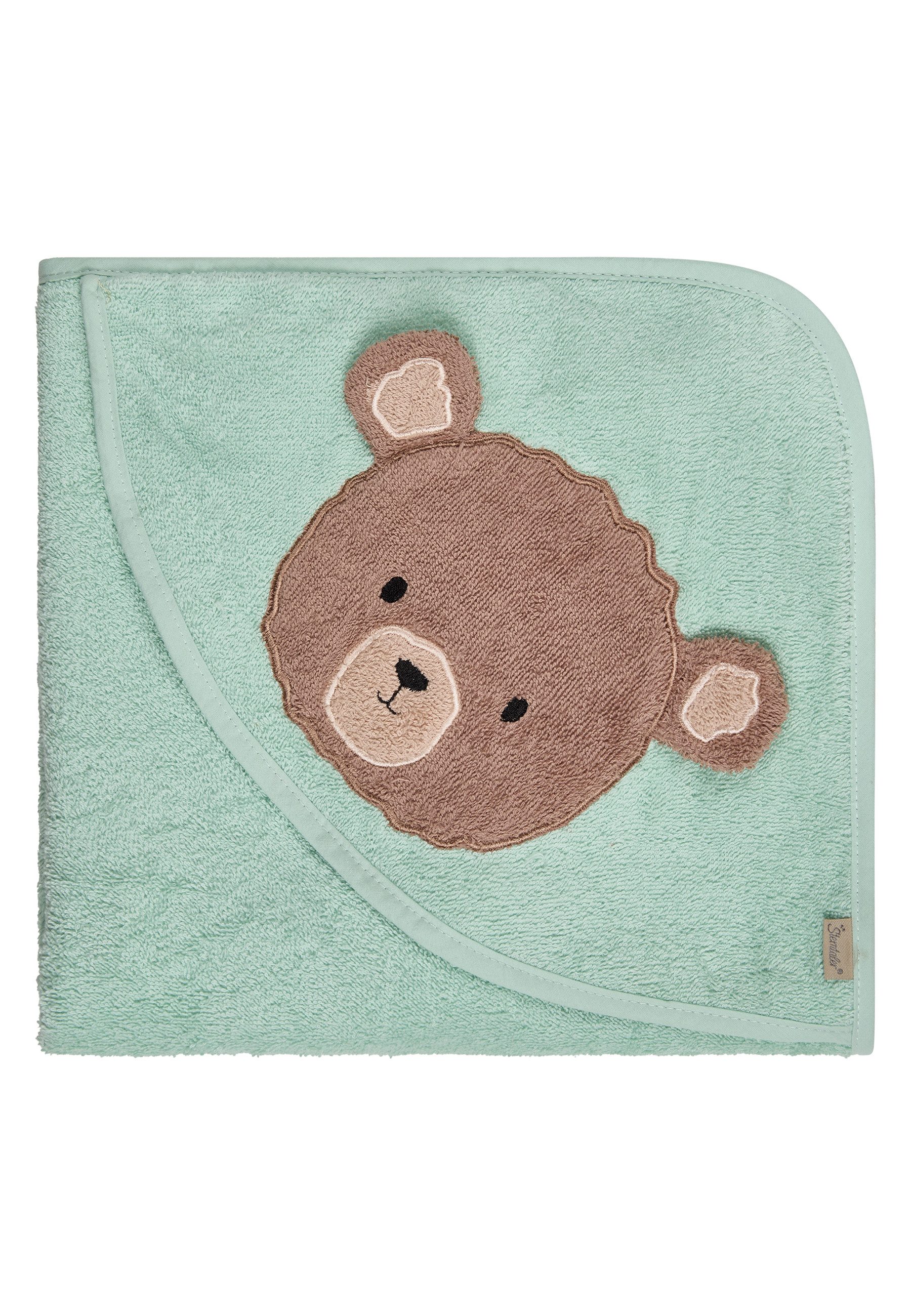 Sterntaler® Badetuch Motiv-Kapuzenbadetuch BÄR Bo, Frottee (1-St), Kapuzenbadetuch 100x100cm, aus weichemFrottee, mit süßer Applikation