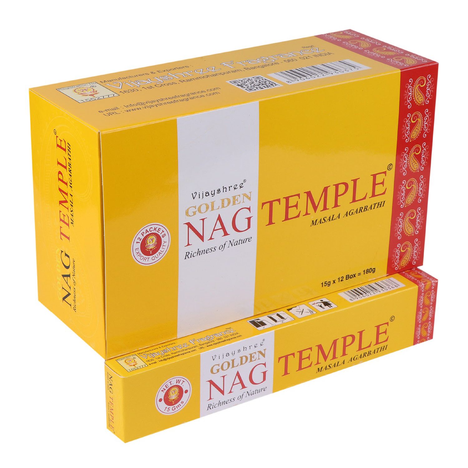 Vijayshree Räucherstäbchen Vijayshree Incense "Golden Nag Temple" 15gr.