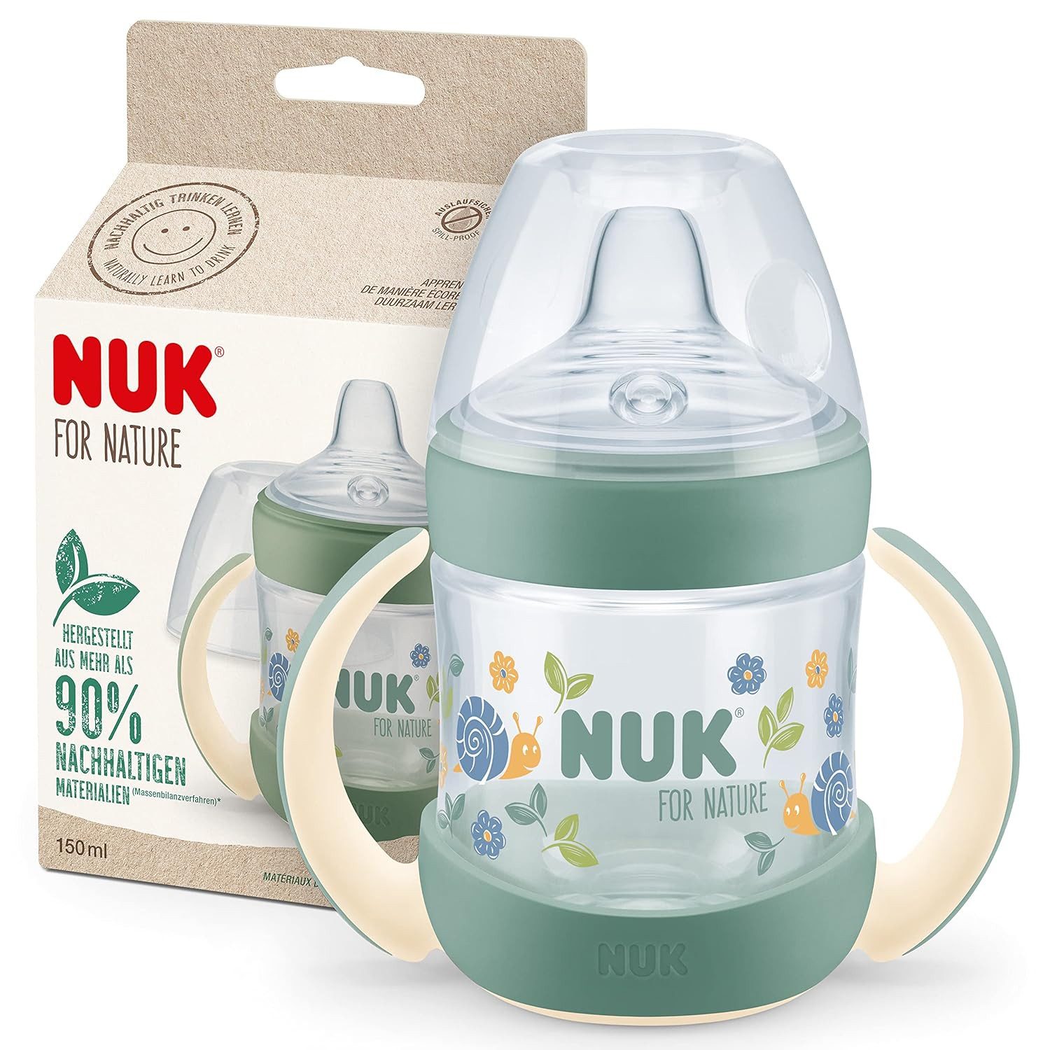 NUK Trinkflasche NUK For Nature Trinklernflasche – umweltfreundlich, Grün