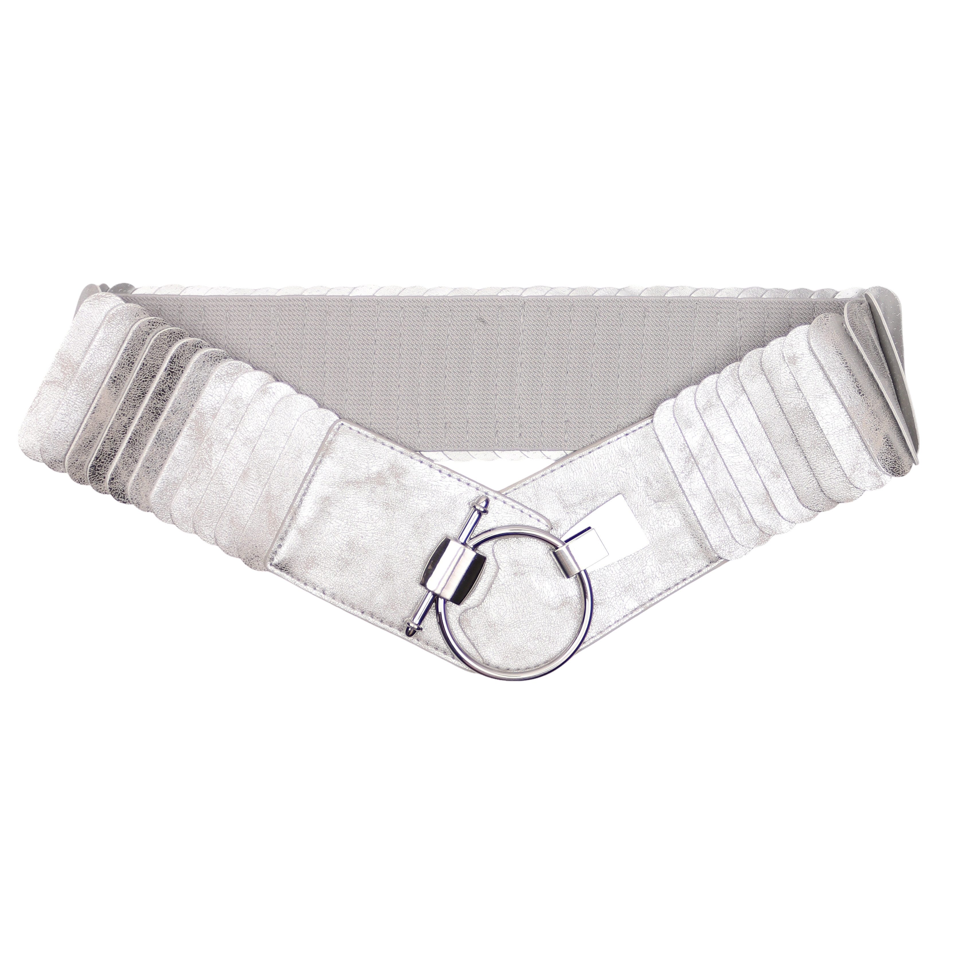 MIRROSI Taillengürtel Leo Unifarbe breit 8cm für Taillenumfang 85 bis 110cm, ONESIZE (Unifarben, Angenehmes Tragesgefühl, Leopard Muster) Breiter Stretch Gürtel
