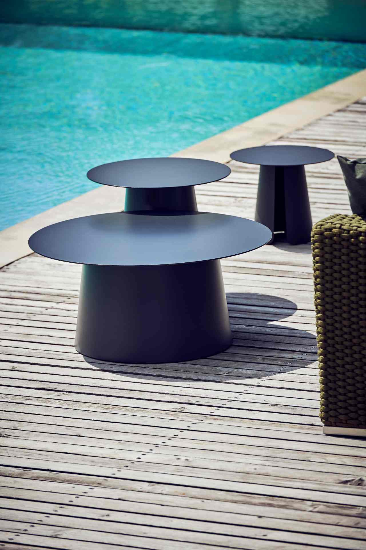 jankurtz Beistelltisch Feel aus Aluminium, Schwarz, Ø 40 cm