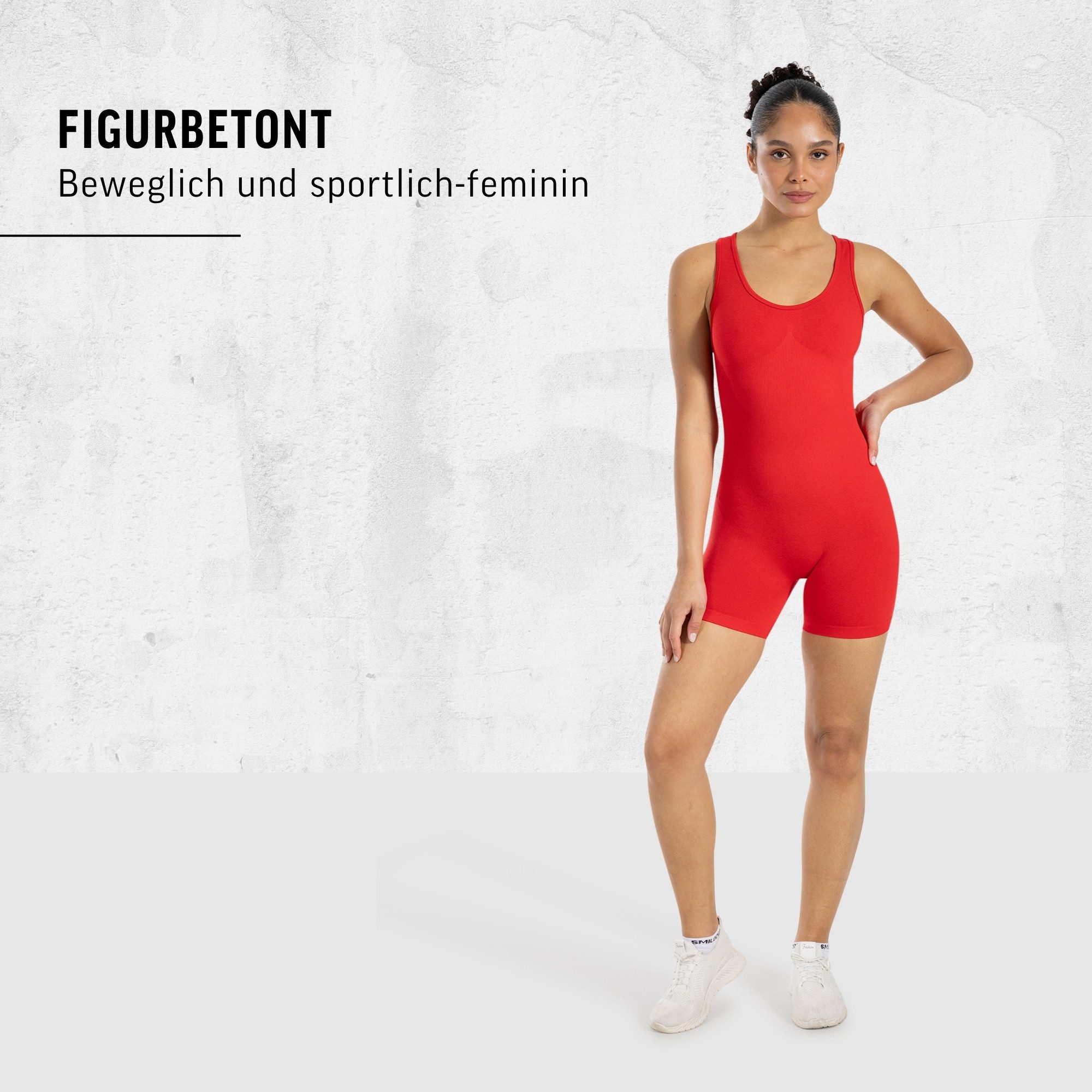 Smilodox Jumpsuit Doralia, Trainingssuit, elastischer Einteiler Rückenausschnnitt, Sommer, figurbetonend, Gym
