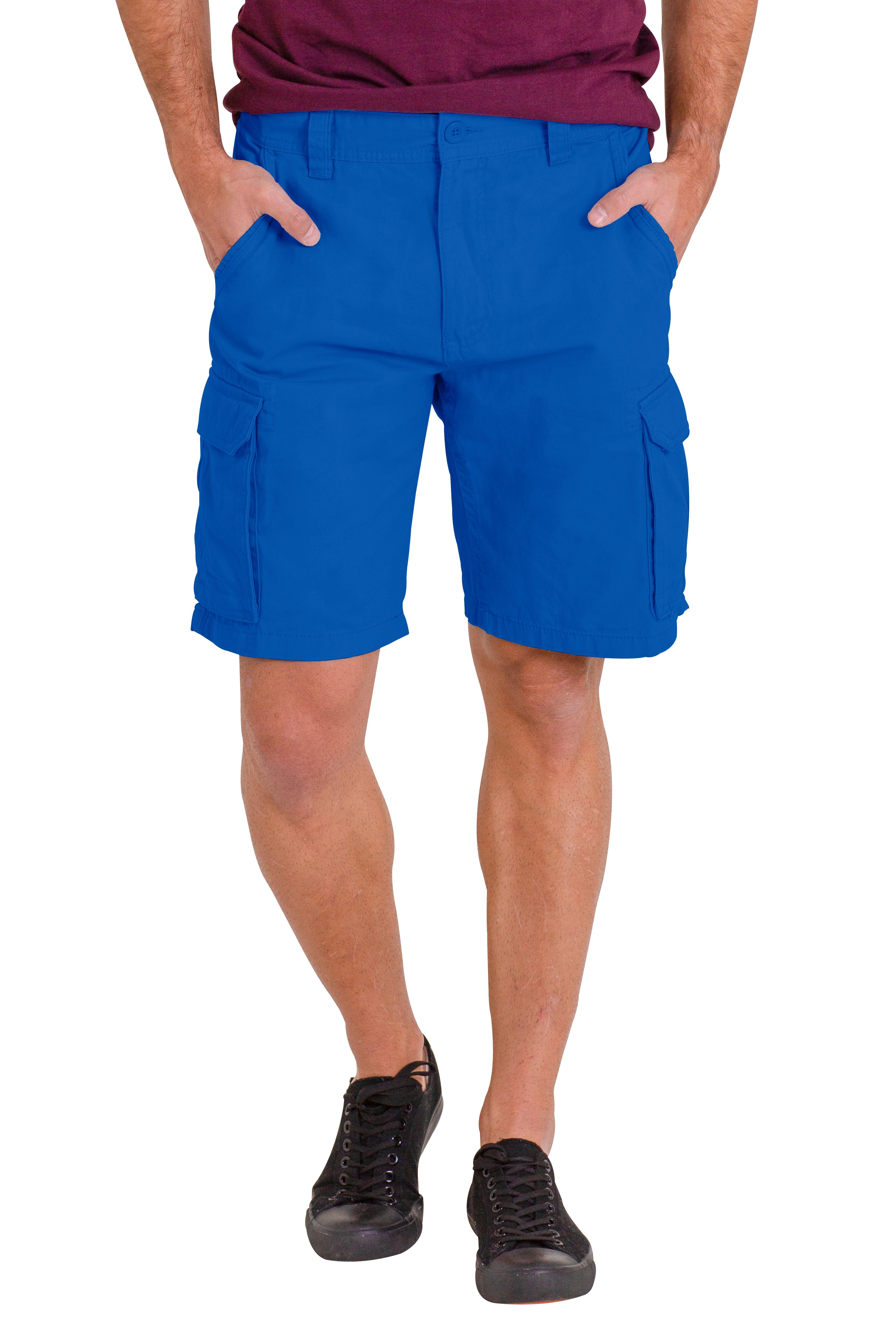 BlauerHafen Cargoshorts Herren Premium Cargo Shorts 100% Baumwolle 6 Taschen Sommer Halbhose Königsblau