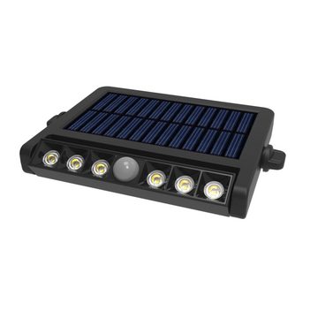 LUXULA LED Solarleuchte Solar Wandleuchte mit PIR-Sensor, 5W, 500lm, 6500K, IP54, schwenkbar, LED fest integriert, Tageslichtweiß, kaltweiß