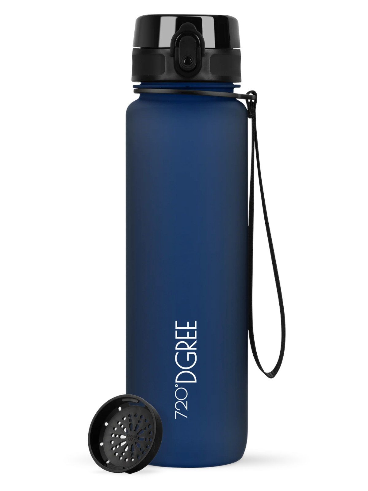 720°DGREE Trinkflasche Trinkflasche uberBottle softTouch mit Sieb sapphire blue 1l