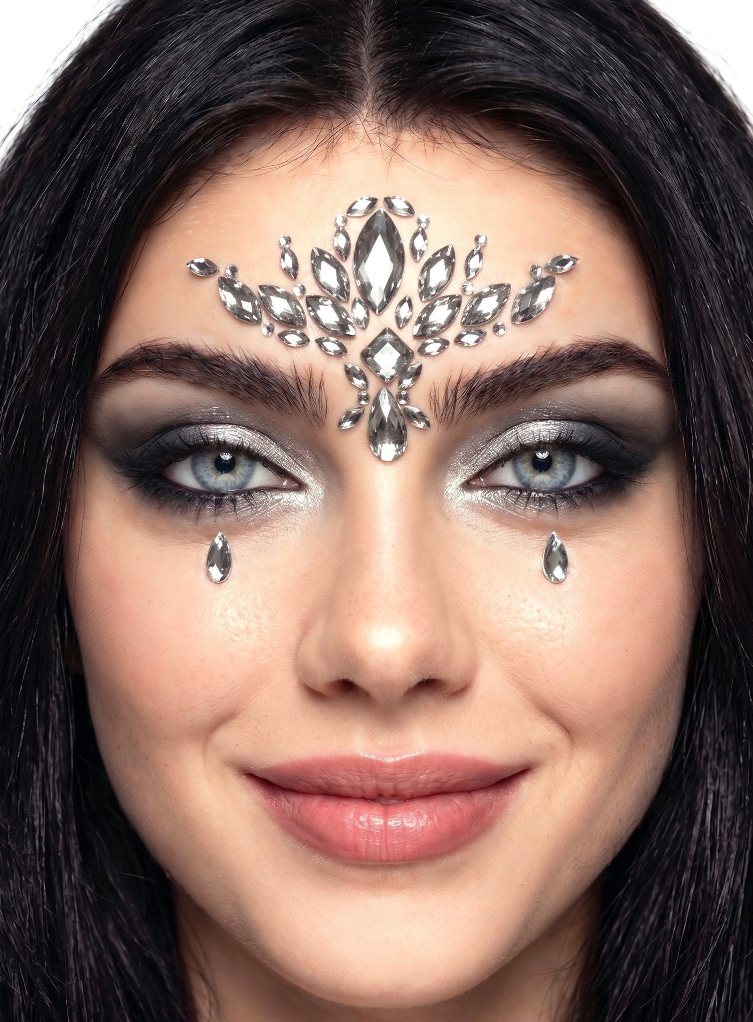 Metamorph Theaterschminke Glitzerkrone Face Jewels, Selbstklebender Glitzerschmuck für Deinen Festival-Look!