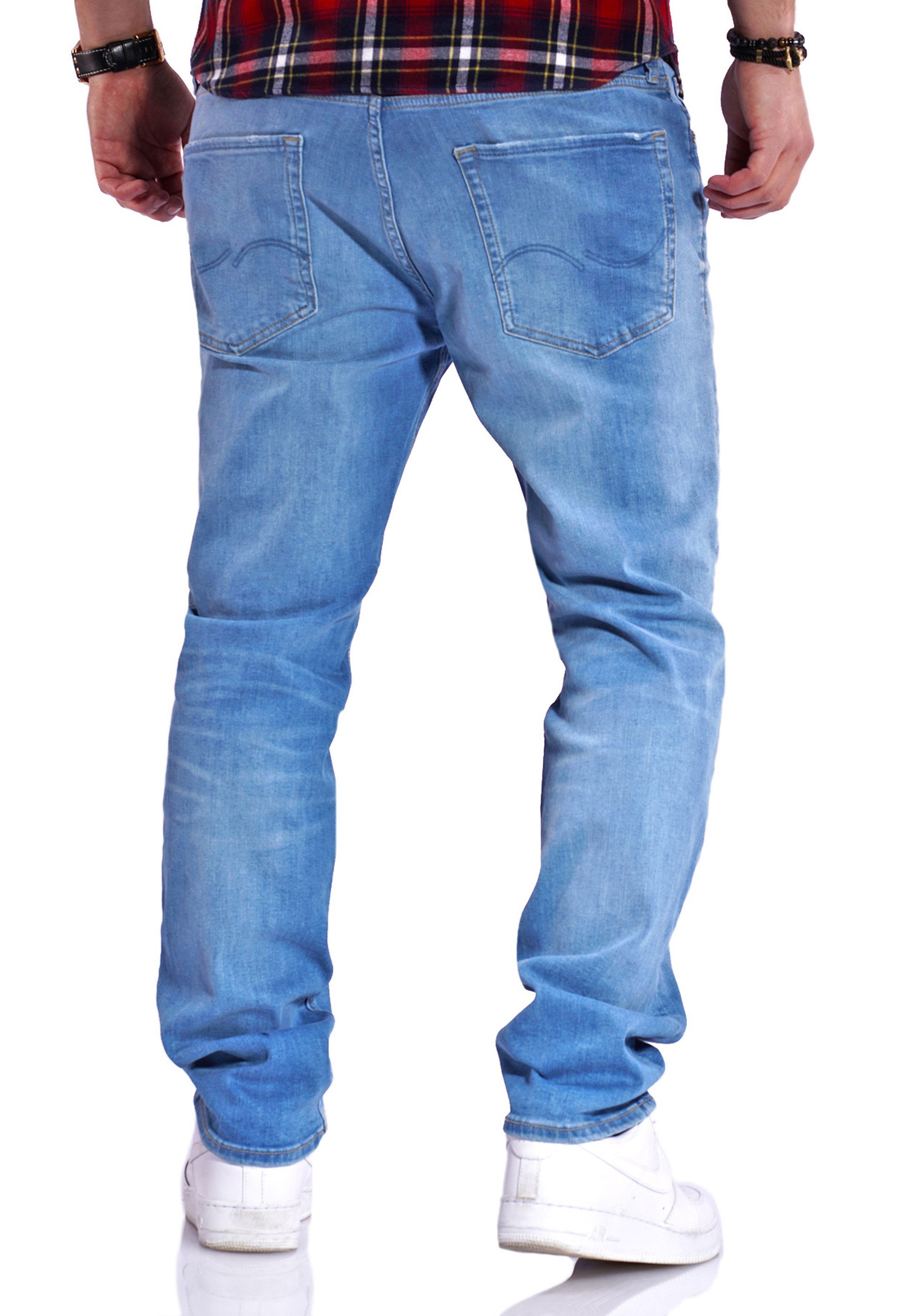 Jack & Jones Regular-fit-Jeans CLARK JJARIS Original Denim Hose mit Stretch Herren Clark Jeans Regular Fit Hose – Bild 4 von 4
