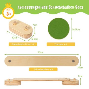 COSTWAY Balanceboard 12 tlg. Balancierbalken, frei kombinierbar, aus Holz