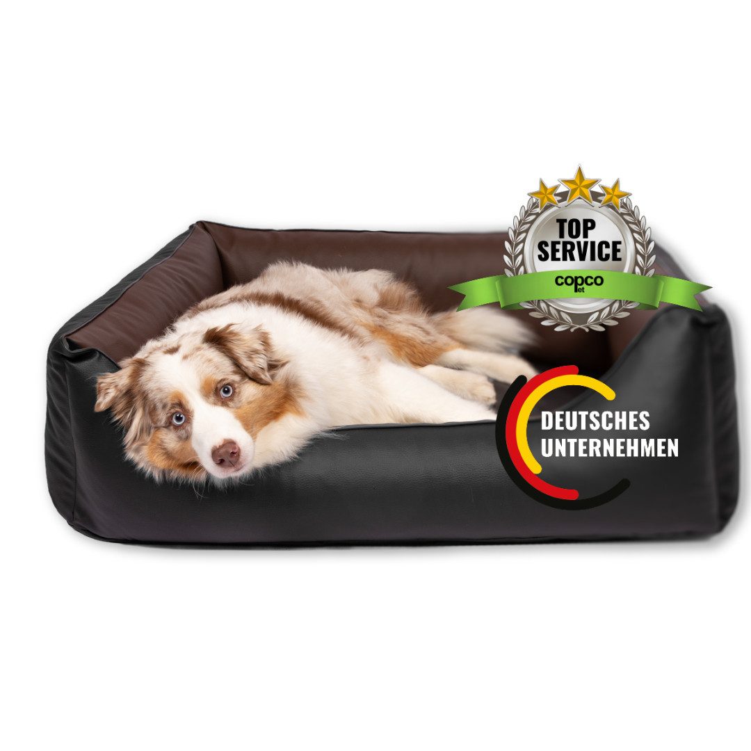 CopcoPet Tierbett Orthopädisches Hundebett / Wendebett Kleine bis Große Hunde, Kunstleder