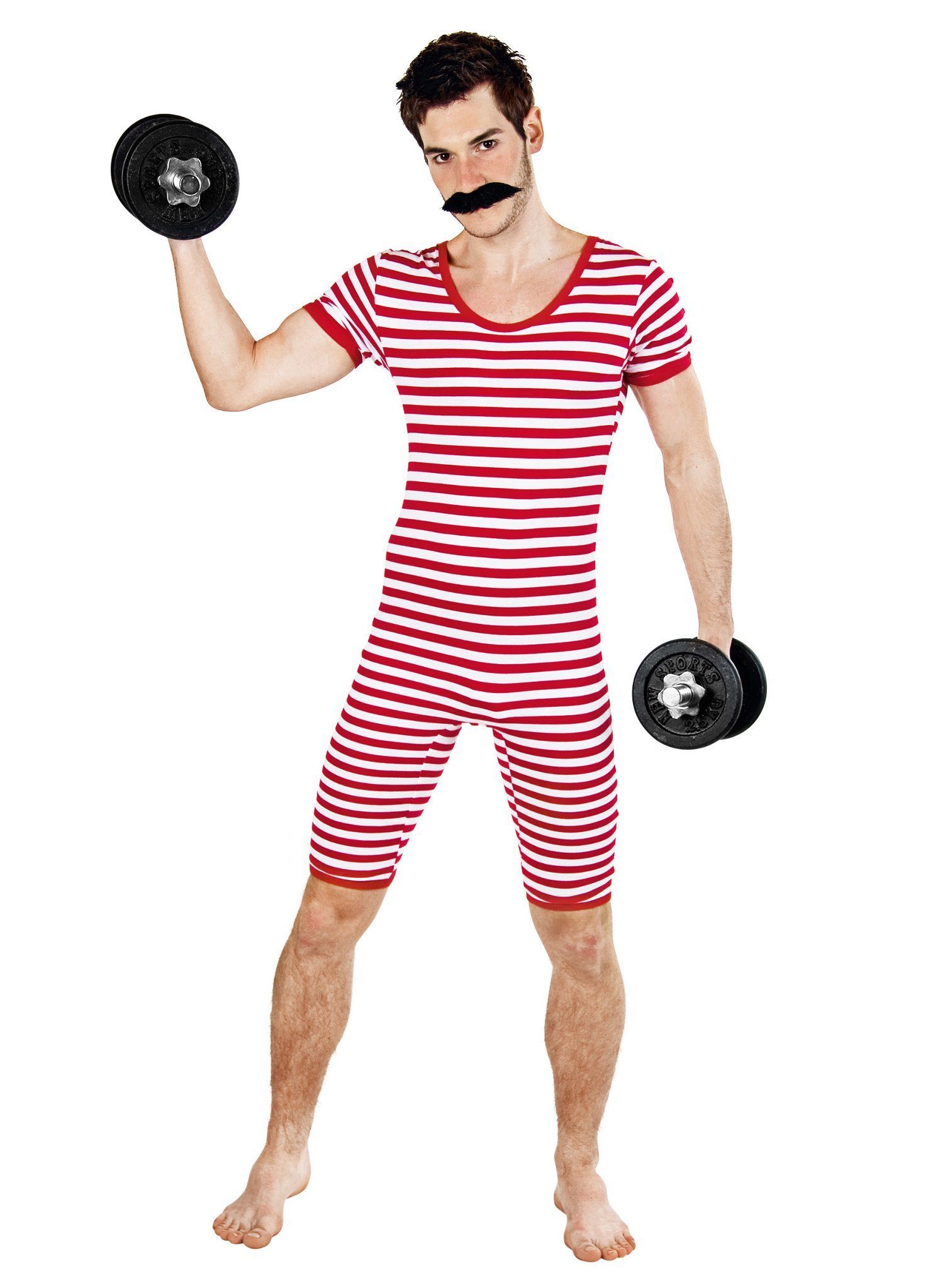 Metamorph T-Shirt Herren Badeanzug rot-weiß Ob Strandpromenade oder Zirkusz günstig online kaufen