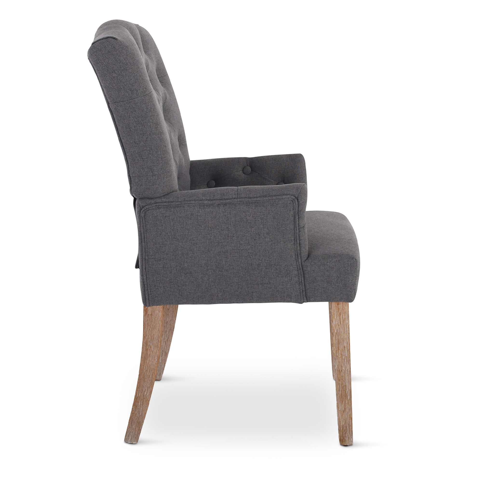 Raburg Esszimmerstuhl Polsterstuhl mit Armlehnen, Chesterfield-Design, günstig online kaufen