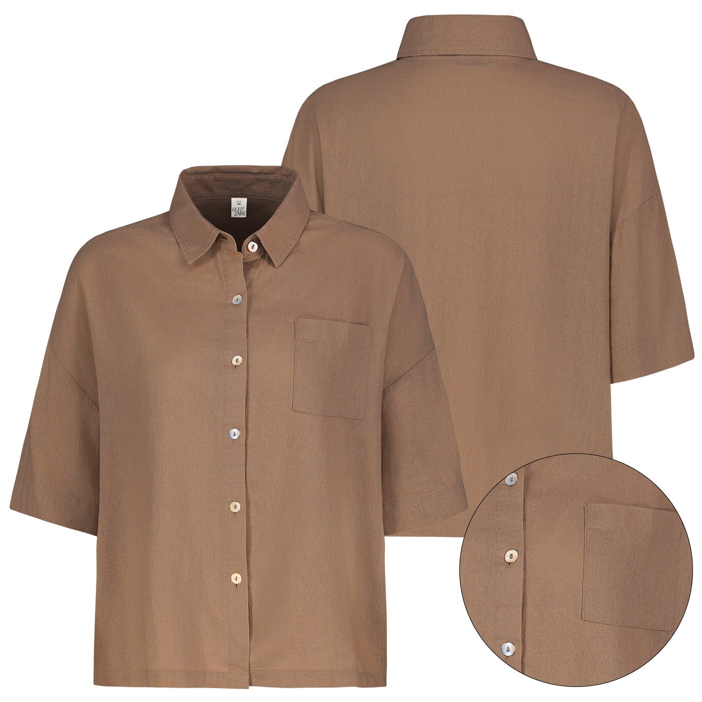 Blusenshirt Minimalistisch Unifarben Regular Fit Rundhals Stilvoll