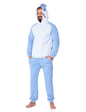 Ladeheid Schlafanzug Herren Schlafanzug aus Baumwolle Tierkostüm mit Kapuze LA40-239 ohne