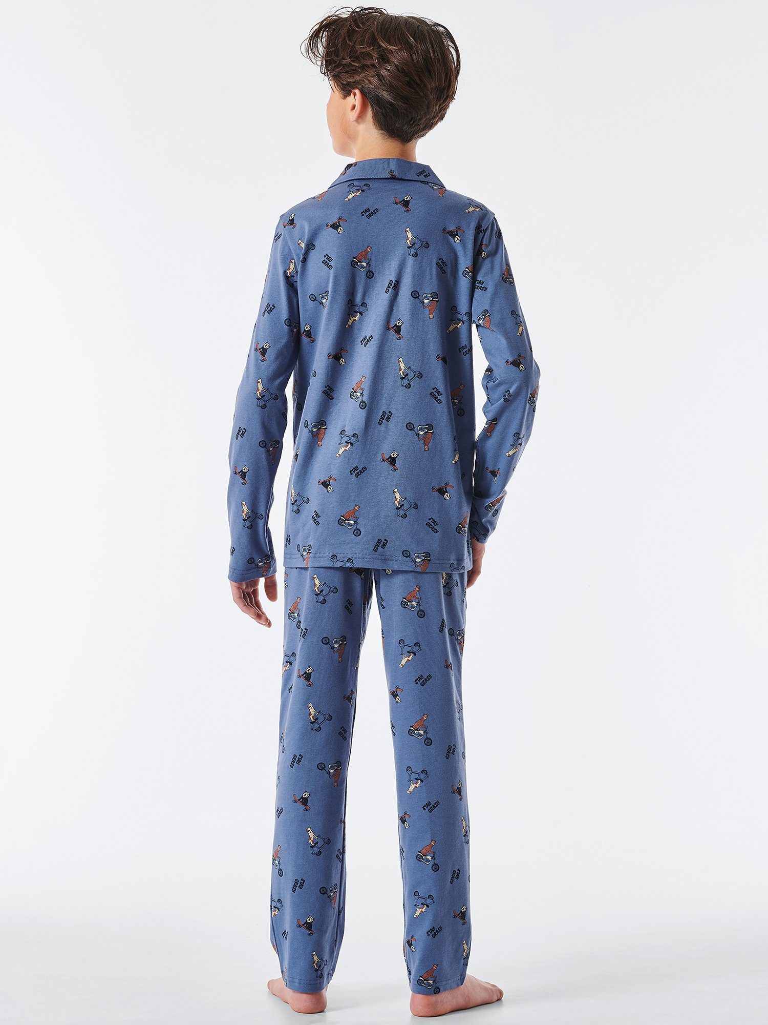 Schiesser Pyjama Animals blau
