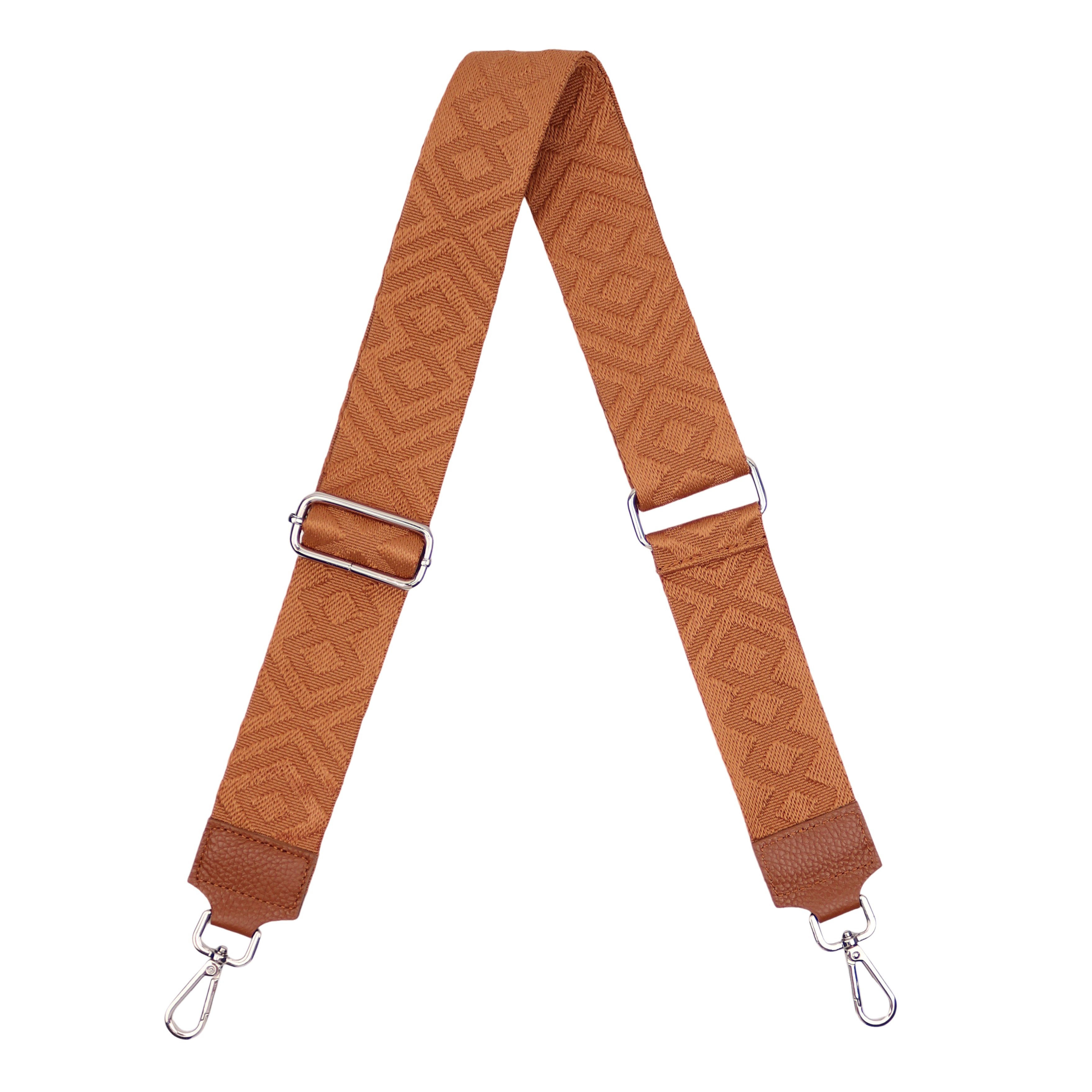 MIRROSI Schulterriemen Made in Italy aus Echtleder Schultergurt für Tasche zum Wechseln (Farben in: Braun, Cognac,Taupe, Helltaupe, 1x Taschengurt) 5cm Breit Bohemian Style