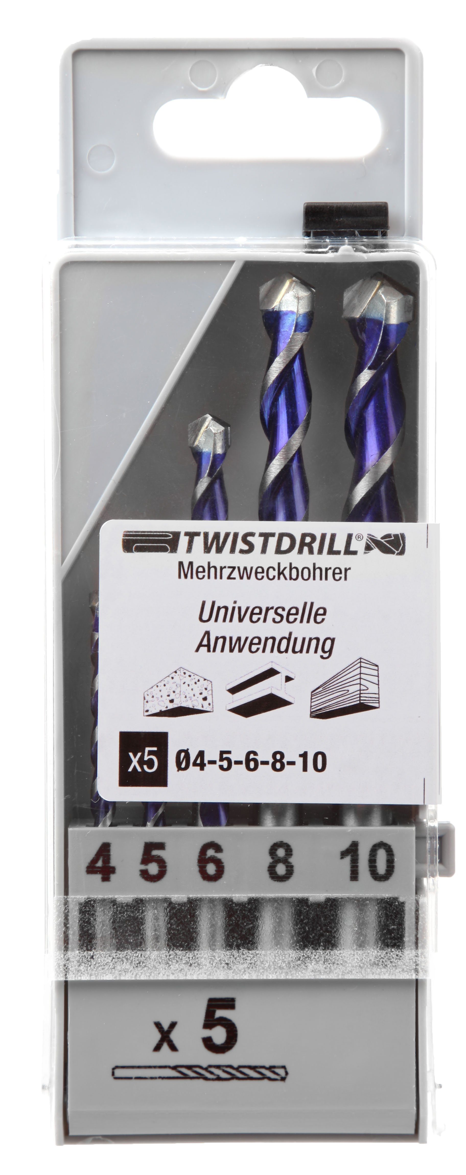 TWISTDRILL Bohrersatz Mehrzweckbohrer Set 5-Teilig