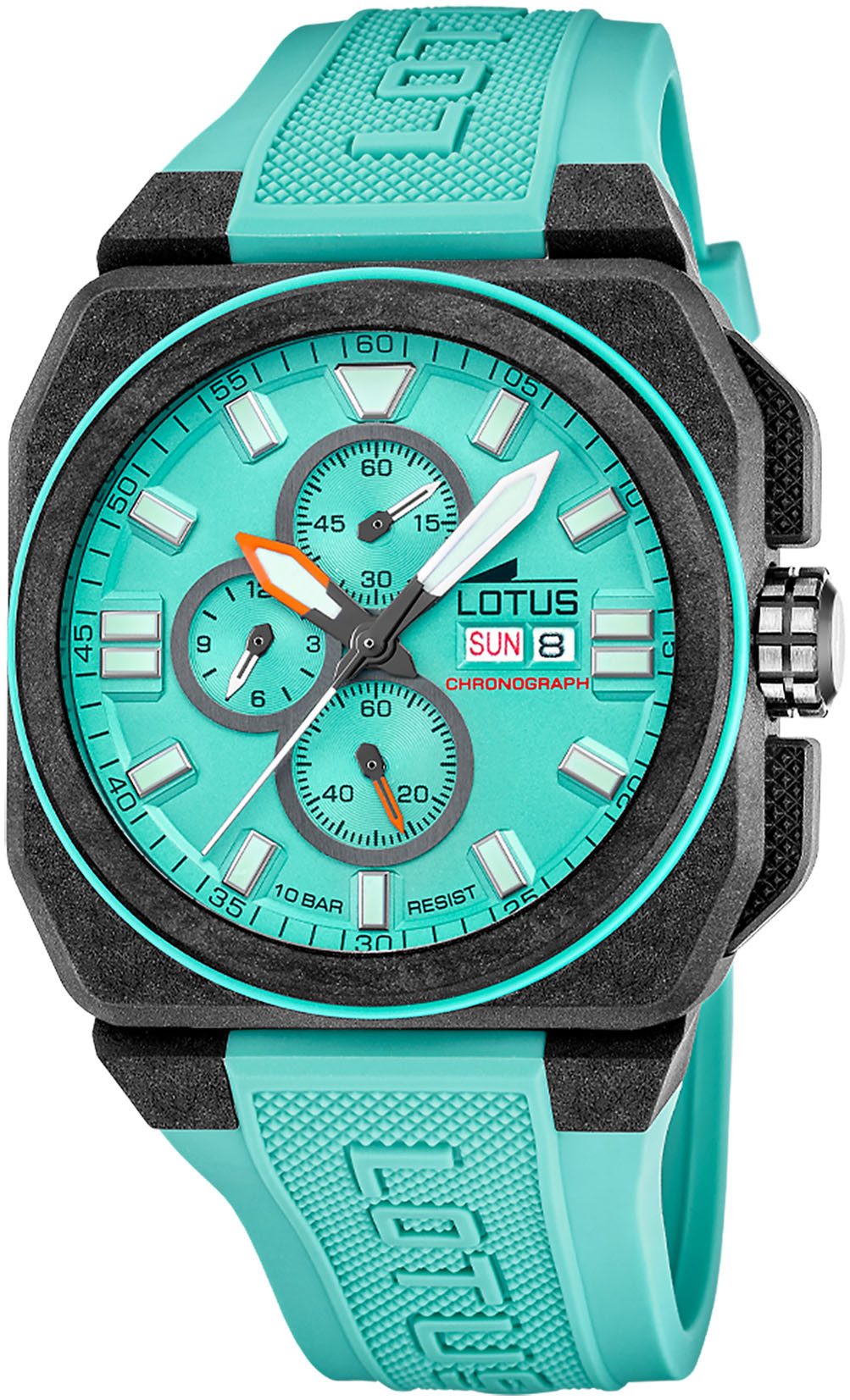 Lotus Chronograph 18976/5, Quarzuhr, Armbanduhr, Herrenuhr, Kautschukband, Datum, Stoppfunktion