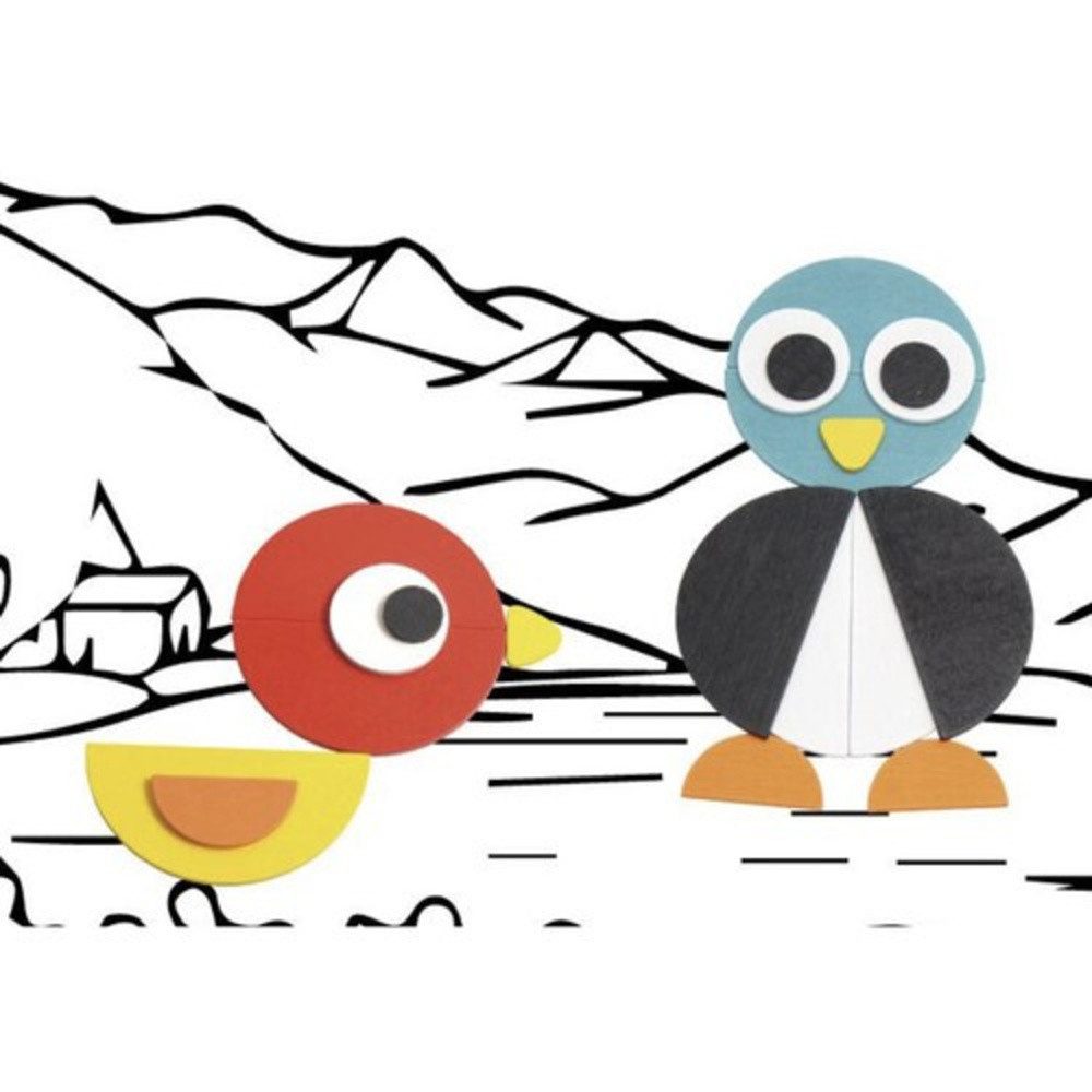 KRUZZEL Steckpuzzle Tierfiguren Holzpuzzle, 29 Puzzleteile, 20 Musterbilder Tierfiguren