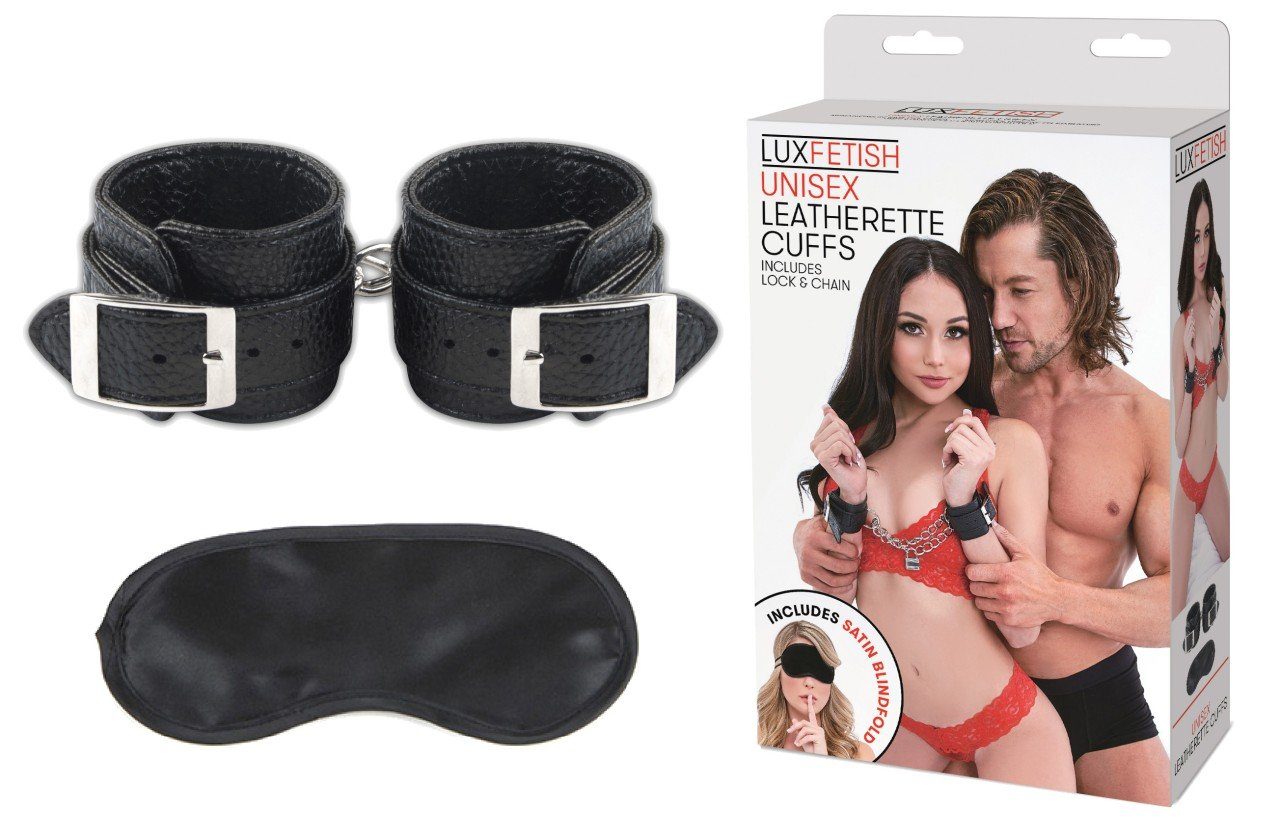 Lux Fetish Handfessel LUX FETISH Unisex Leatherette Cuffs - schwere Qual | Fesseln