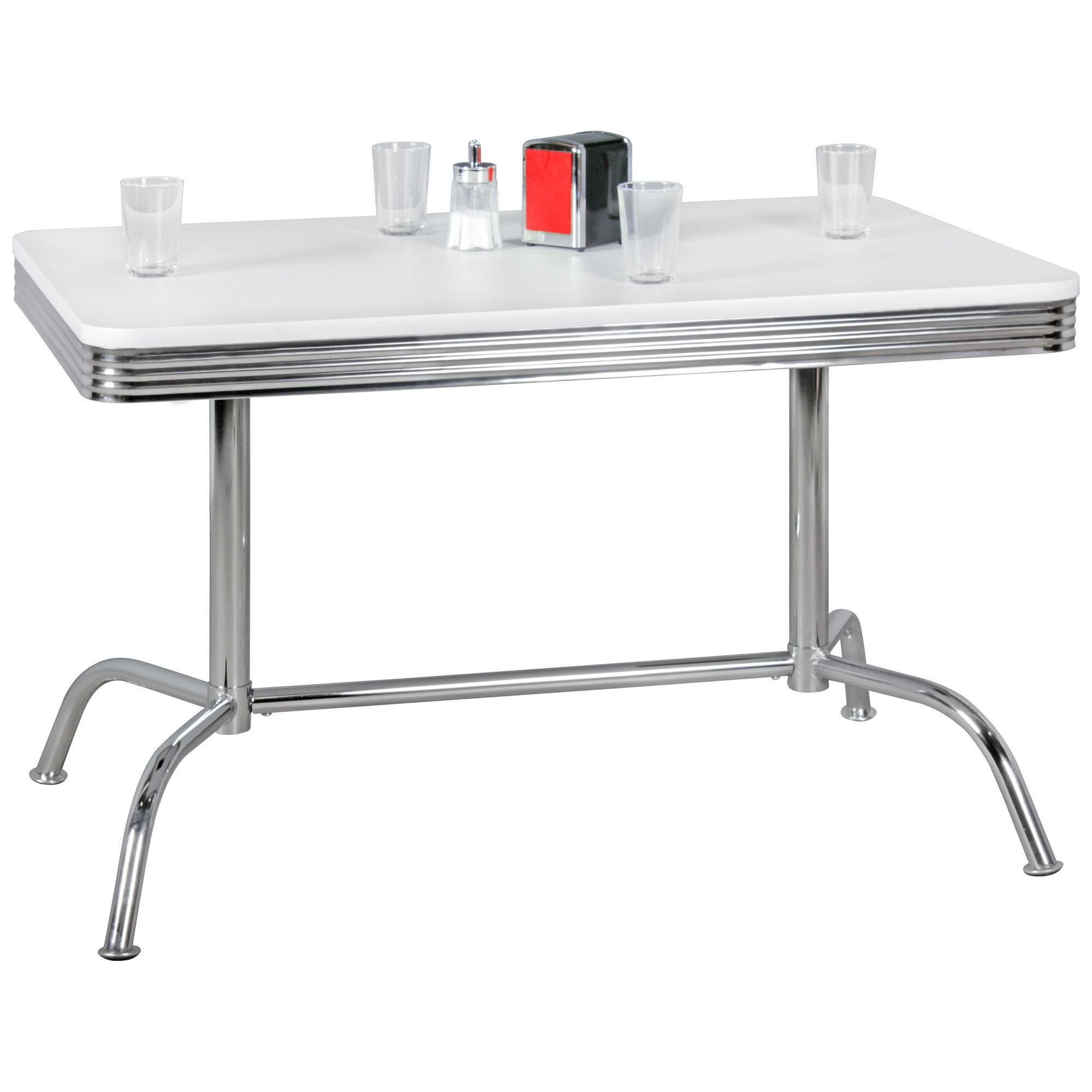 finebuy esstisch »fb44876«, esstisch king 120 cm american diner mdf holz &  alu esszimmertisch design küchentisch retro usa bistrotisch online kaufen |