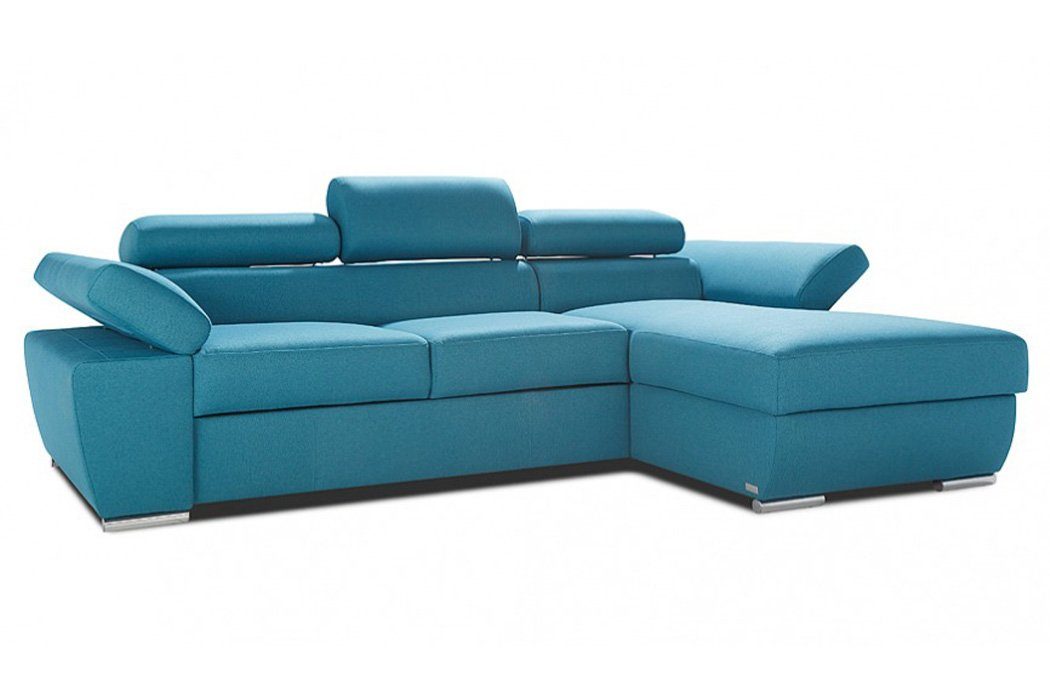 Design JVmoebel Stoff Europe Couch Ecksofa Polster Made Textil, Ecksofa Blau Bettfunktion L-Form in