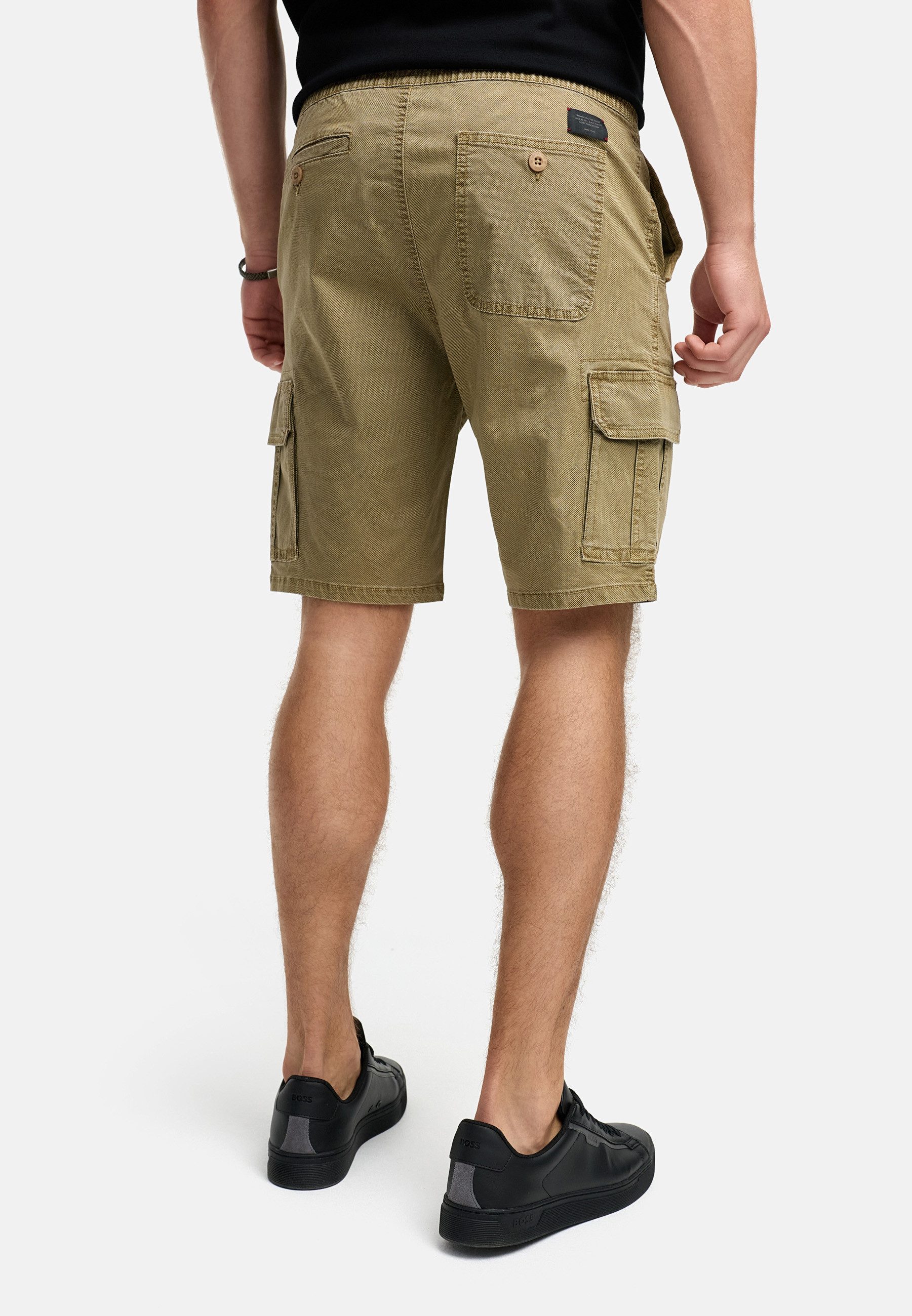 Indicode Cargoshorts Herren INKews Cargo Shorts Herrenshorts mit elastischem Bund mit Kordelzug für eine bequeme Passform