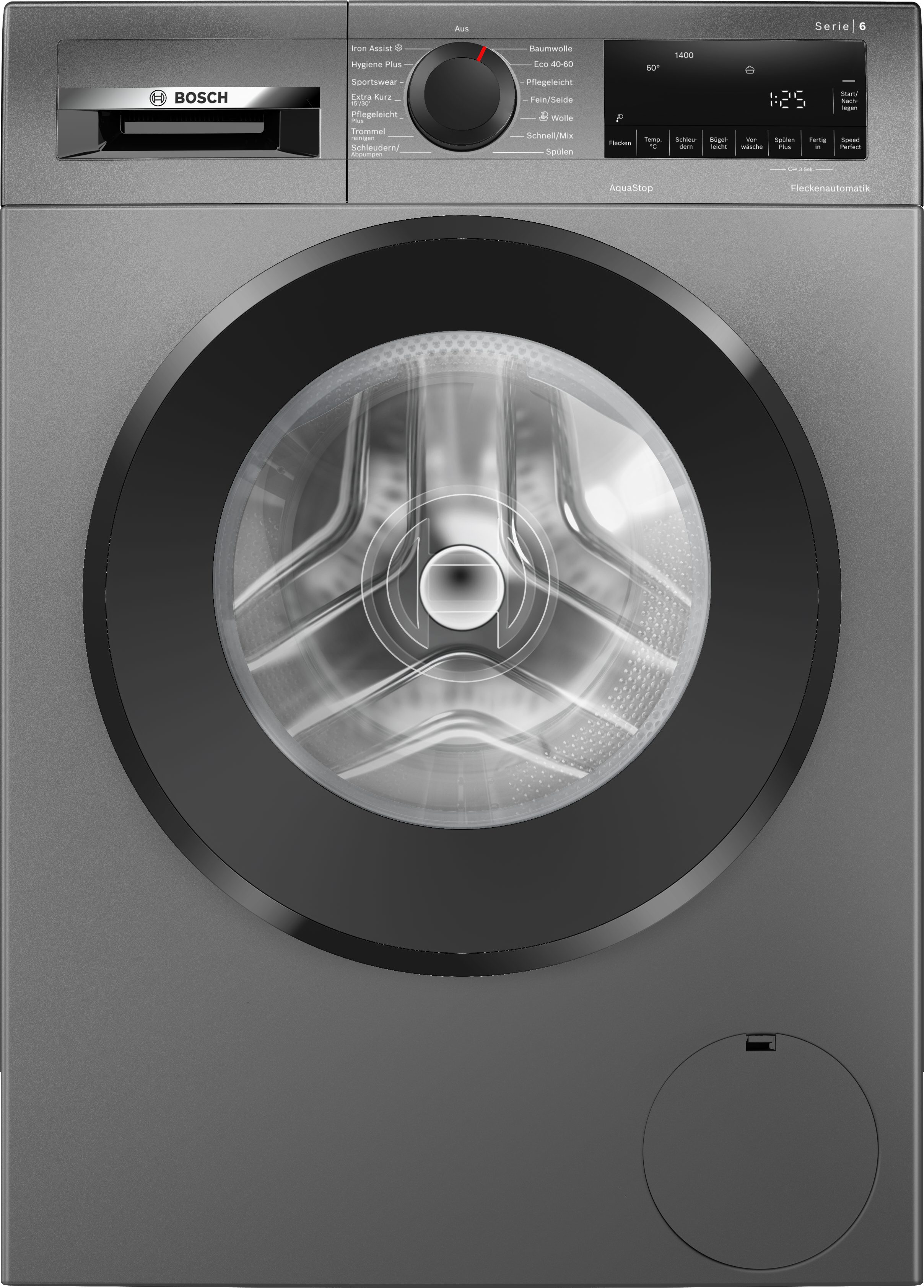 BOSCH Waschmaschine Serie 6 WGG244ZR10, 9 kg, 1400 U/min, Knitter-Programm Iron Assist, AquaStop, Kurzprogramme
