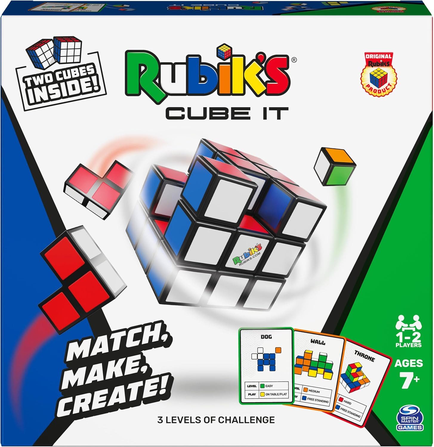 Spin Master Spiel Strategiespiel - Rubiks Cube It, Logikspiel, inklusive 2 Würfeln