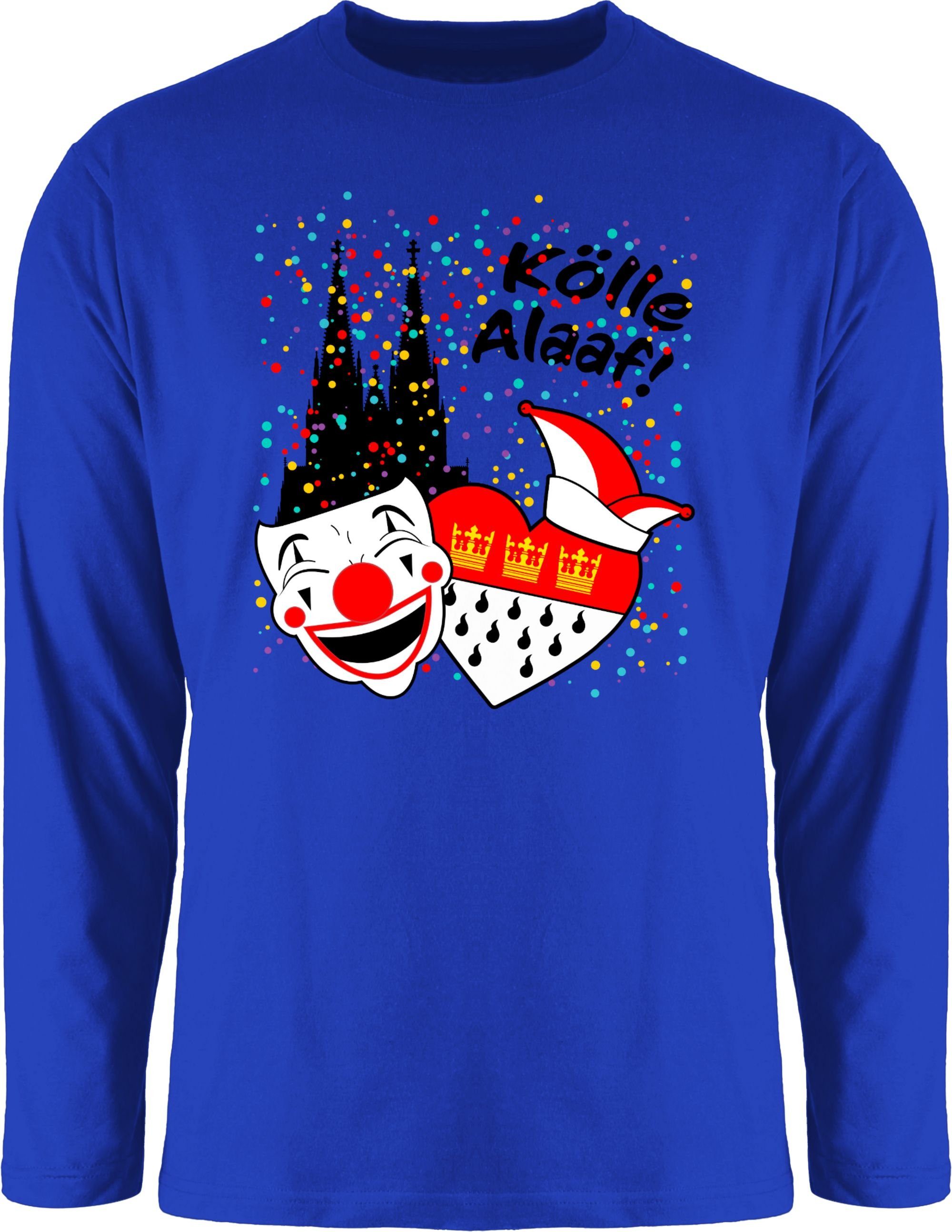 Shirtracer Rundhalsshirt Kölle Alaaf Kostüm Köln Karneval Wappen I Jeck Rut Wiees I Narren I Kö Karneval & Fasching