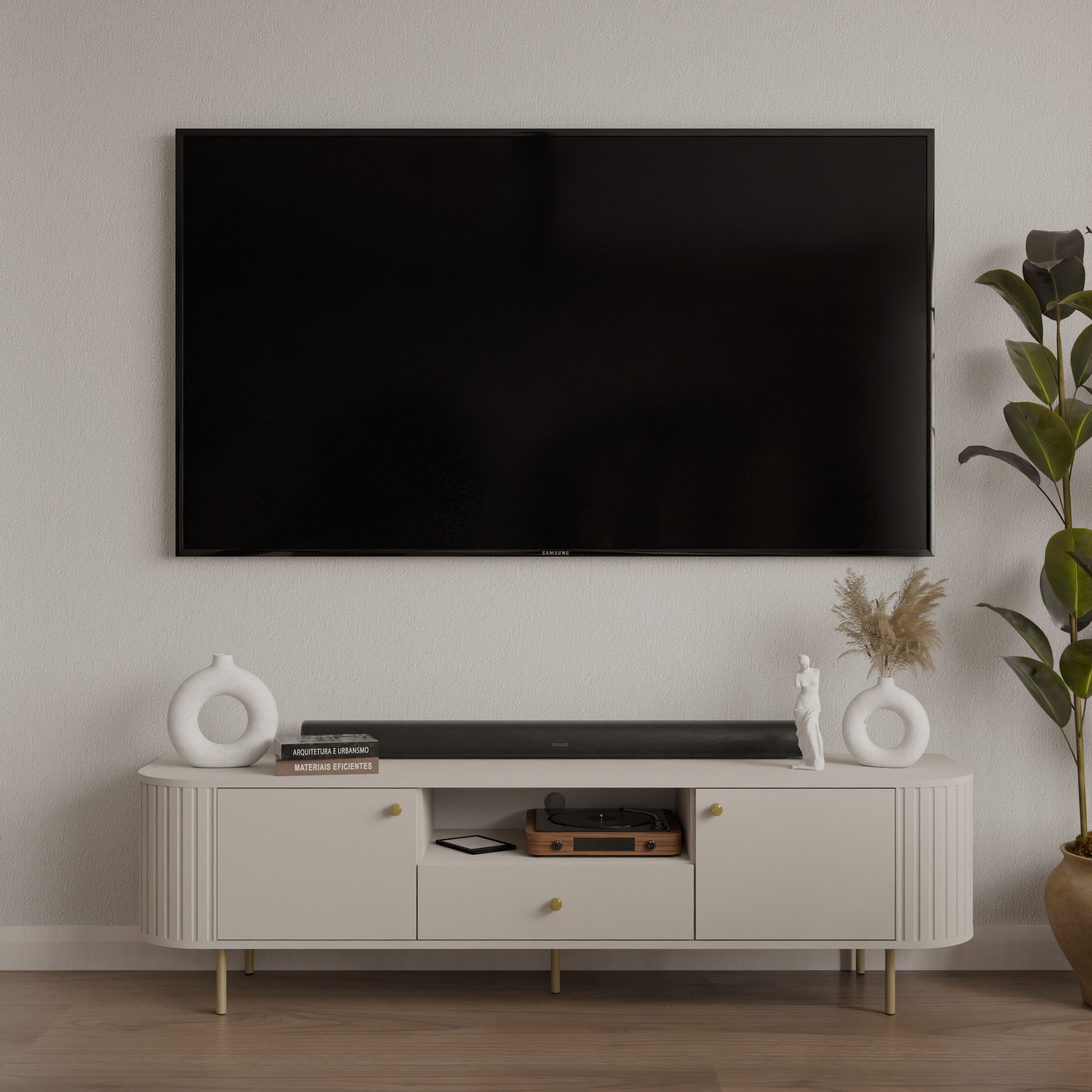 Compleo TV-Schrank 180 cm breit Eiche cremona, Elegant design, Natural, Lowboard