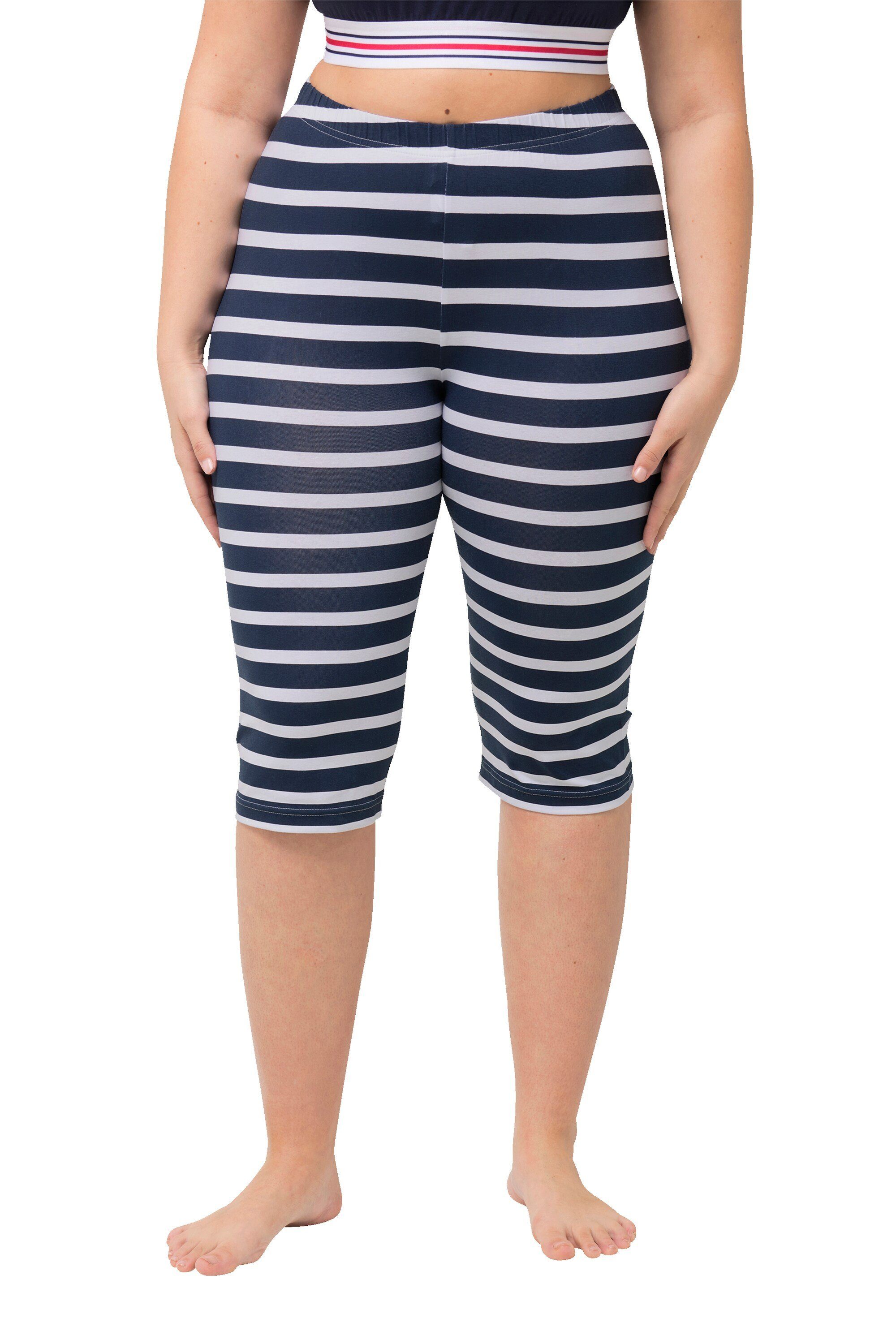 Ulla Popken Radlerhose Radler 2er-Pack einfarbig/geringelt günstig online kaufen
