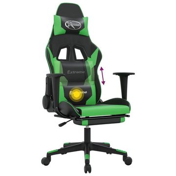 vidaXL Gaming-Stuhl Gaming-Stuhl mit Massage & Fußstütze Schwarz & Grün Kunstleder (1 St)