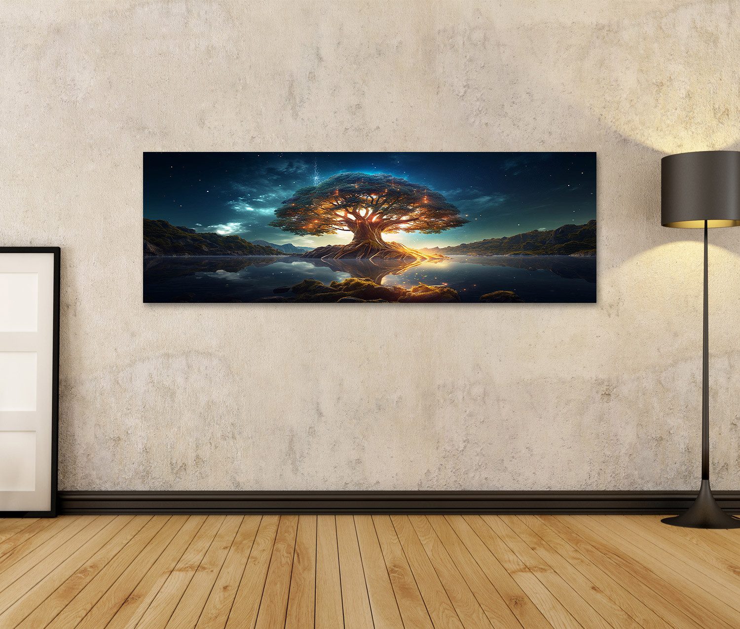 islandburner Leinwandbild Yggdrasil Leuchtender Baum Leben Olorful Heiliger günstig online kaufen