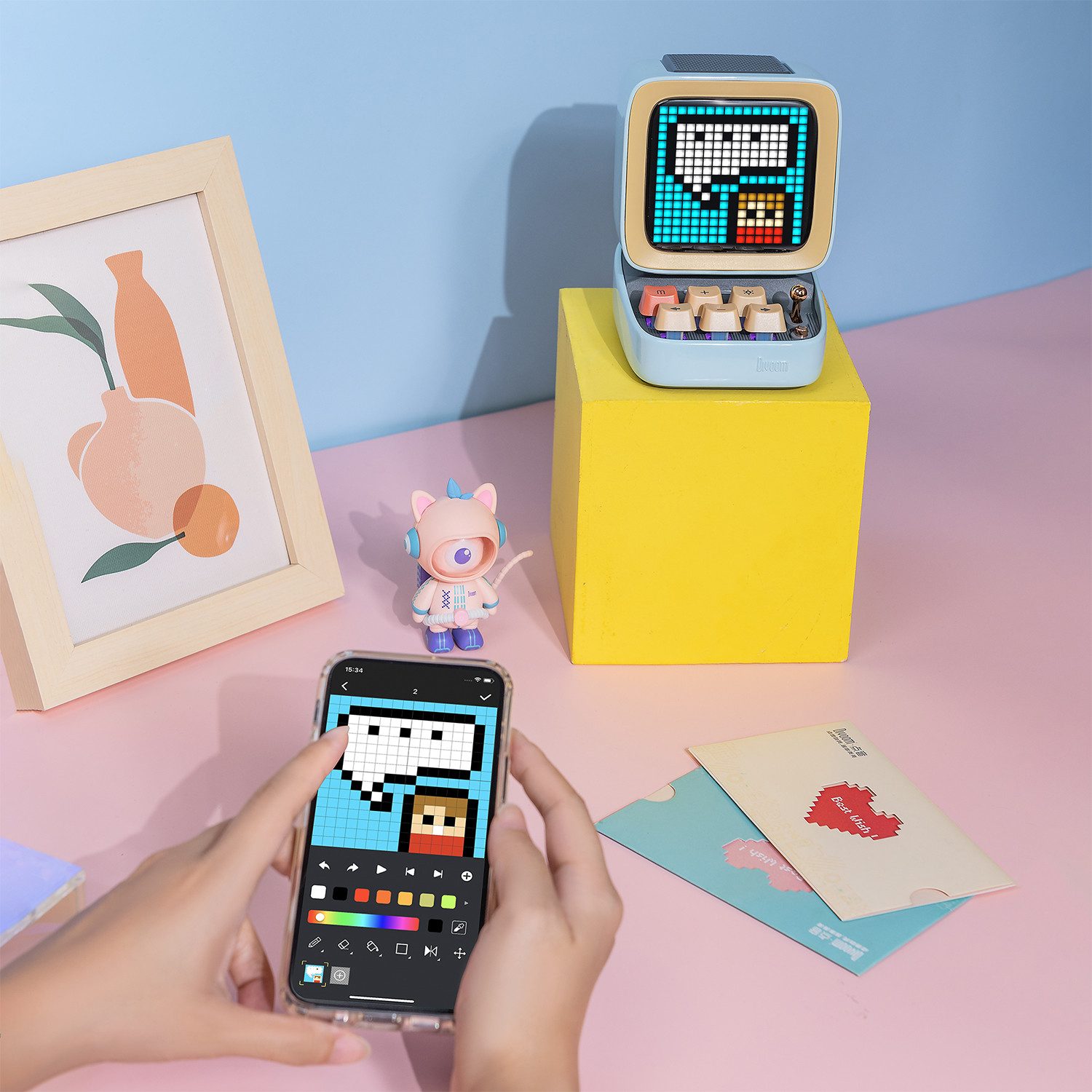 DIVOOM Divoom DitooMic - Blau Bluetooth-Lautsprecher