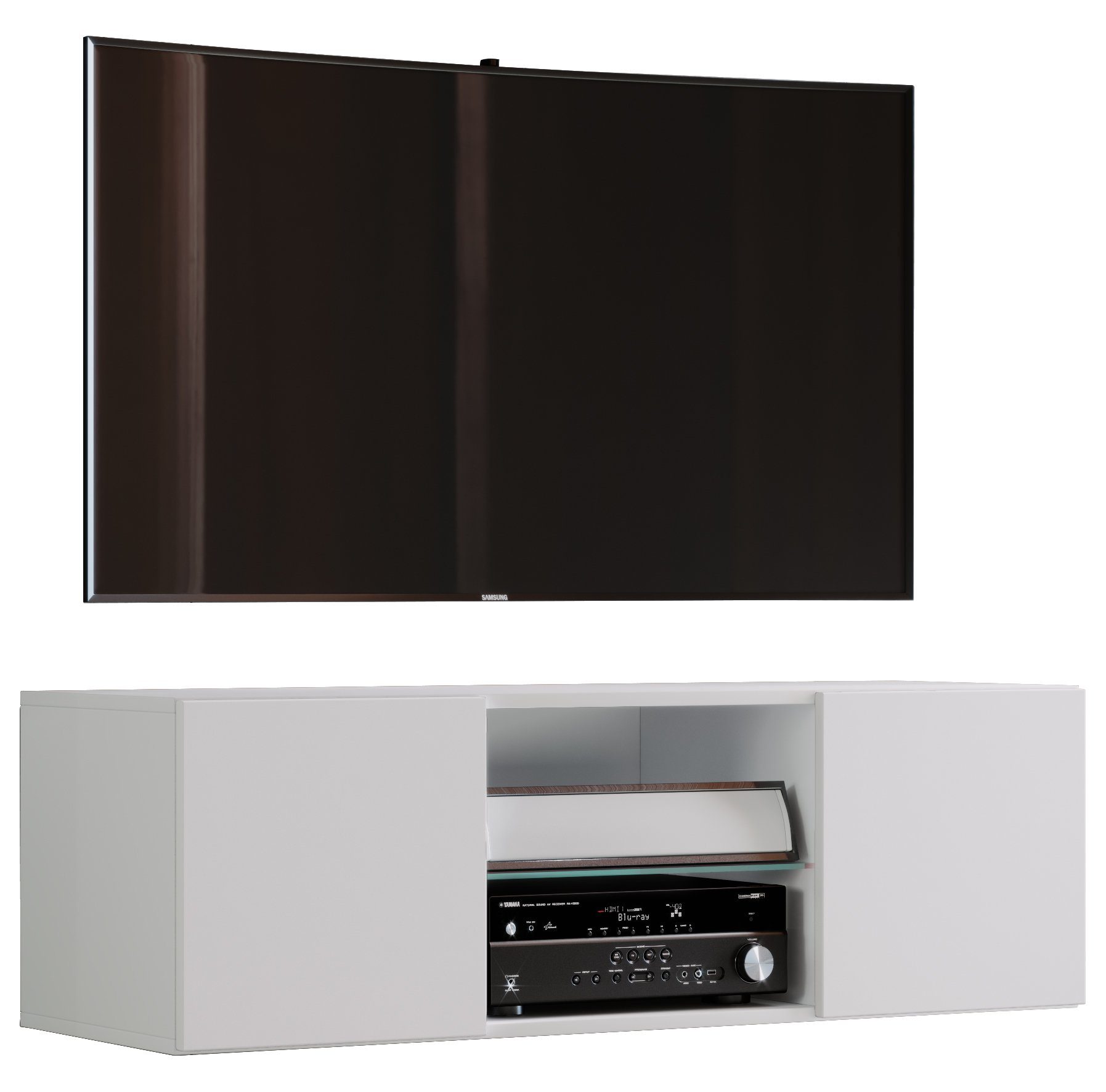 VCM TV-Board Jusa Fernsehschrank B. 95 x T. 36 x H. 40 cm, Ablage für Fernseher und Zubehör, für Wohnzimmer und Mediaraum