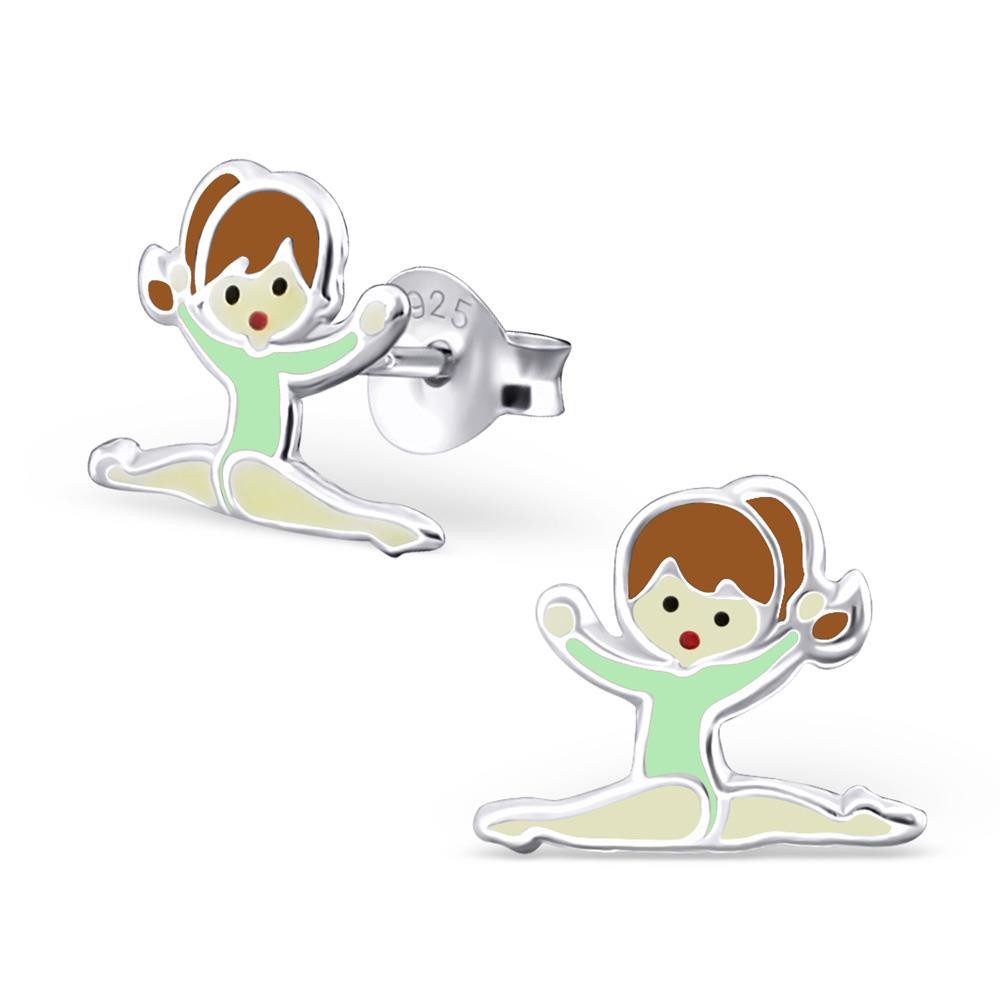 Ohrring-Set Ohrstecker Ballerina aus 925 Silber für Kinder