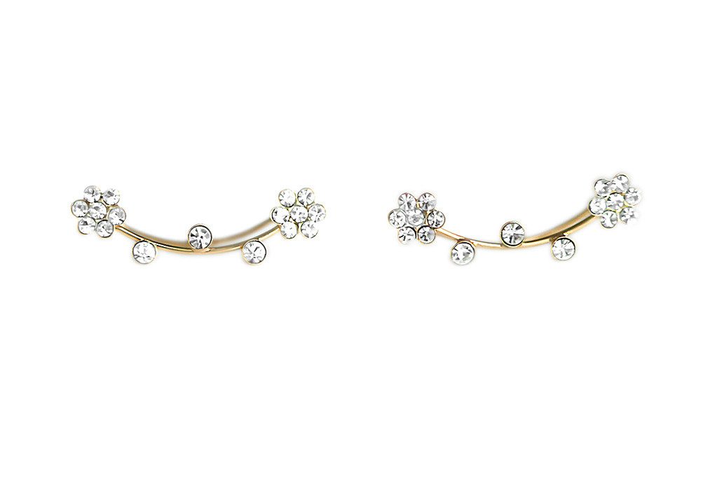 Villa Sorgenfrei Schmuckmanufaktur Paar Ohrklemmen Zarte Blüten Ohrklemmen. Gold über 925 Sterling Silber